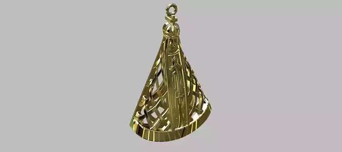 Our Lady Lined Pendant 3D print model
