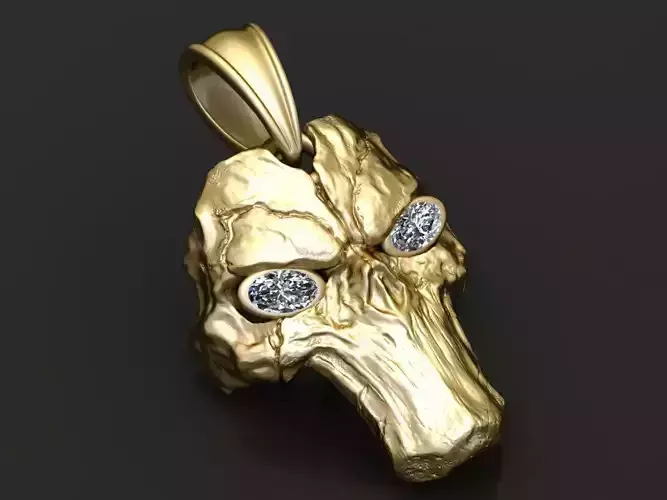 Gold skull pendant 