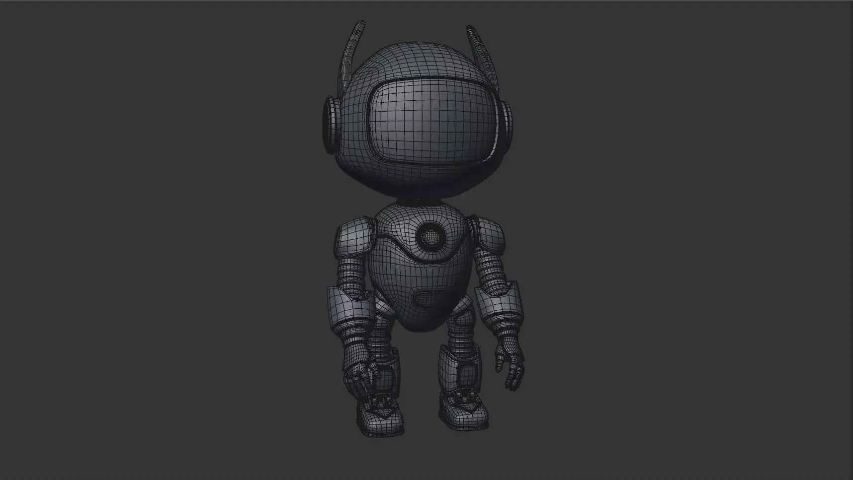 AstroBuddy  Futuristic Mascot Robot Character Low-poly 3D model_11