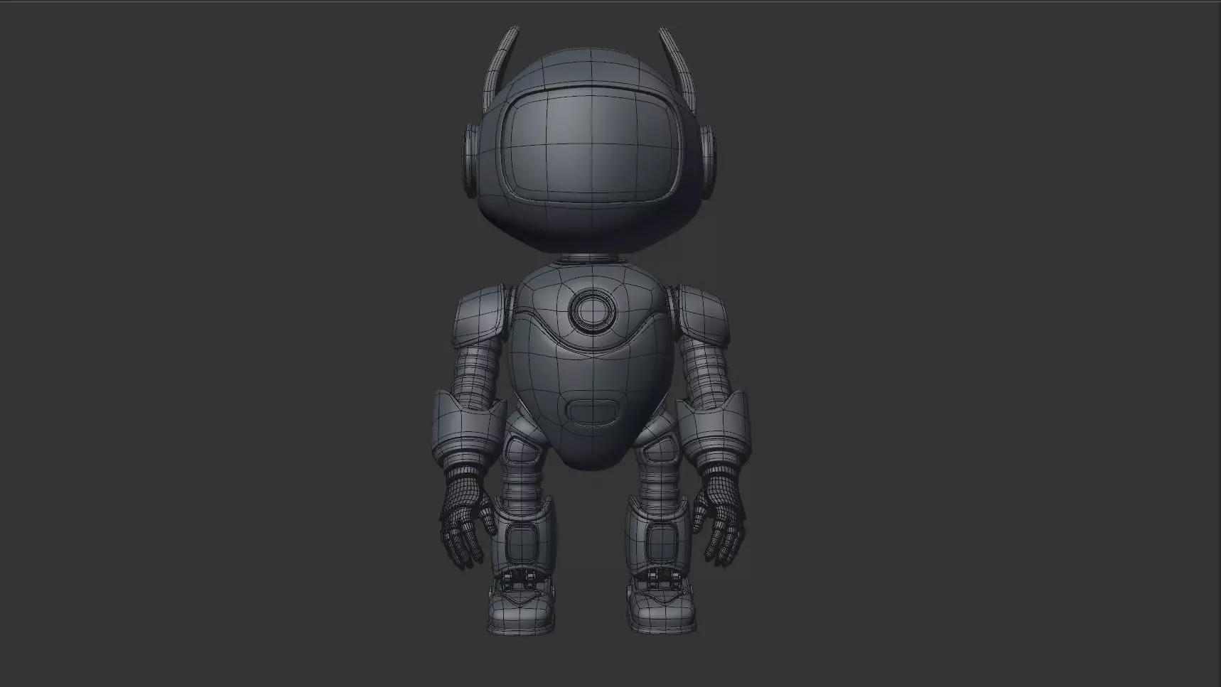 AstroBuddy  Futuristic Mascot Robot Character Low-poly 3D model_18
