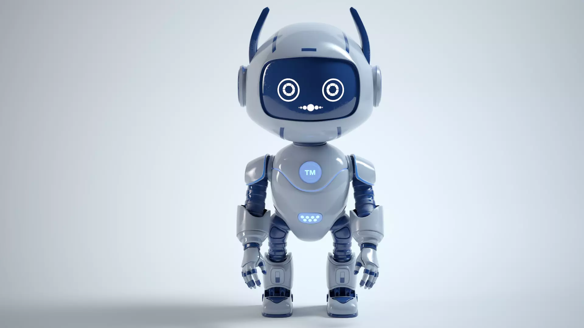 AstroBuddy  Futuristic Mascot Robot Character Low-poly 3D model_3