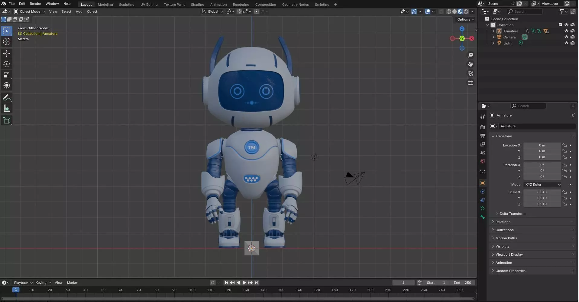 AstroBuddy  Futuristic Mascot Robot Character Low-poly 3D model_8