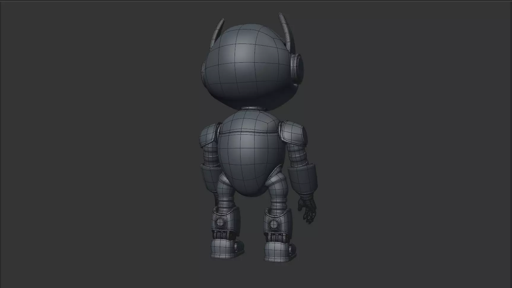 AstroBuddy  Futuristic Mascot Robot Character Low-poly 3D model_17