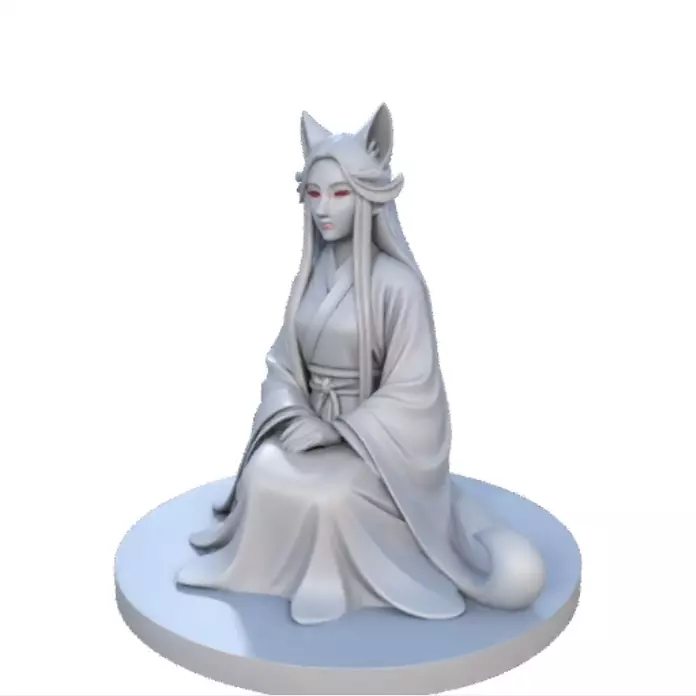 1712  COLORFUL Fox Spirit Woman in Pu Song Ling Style 3D print model_1
