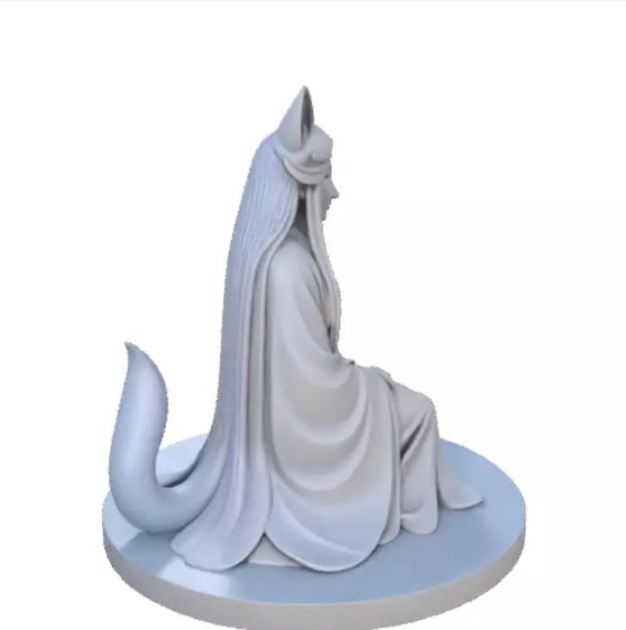 1712  COLORFUL Fox Spirit Woman in Pu Song Ling Style 3D print model_2