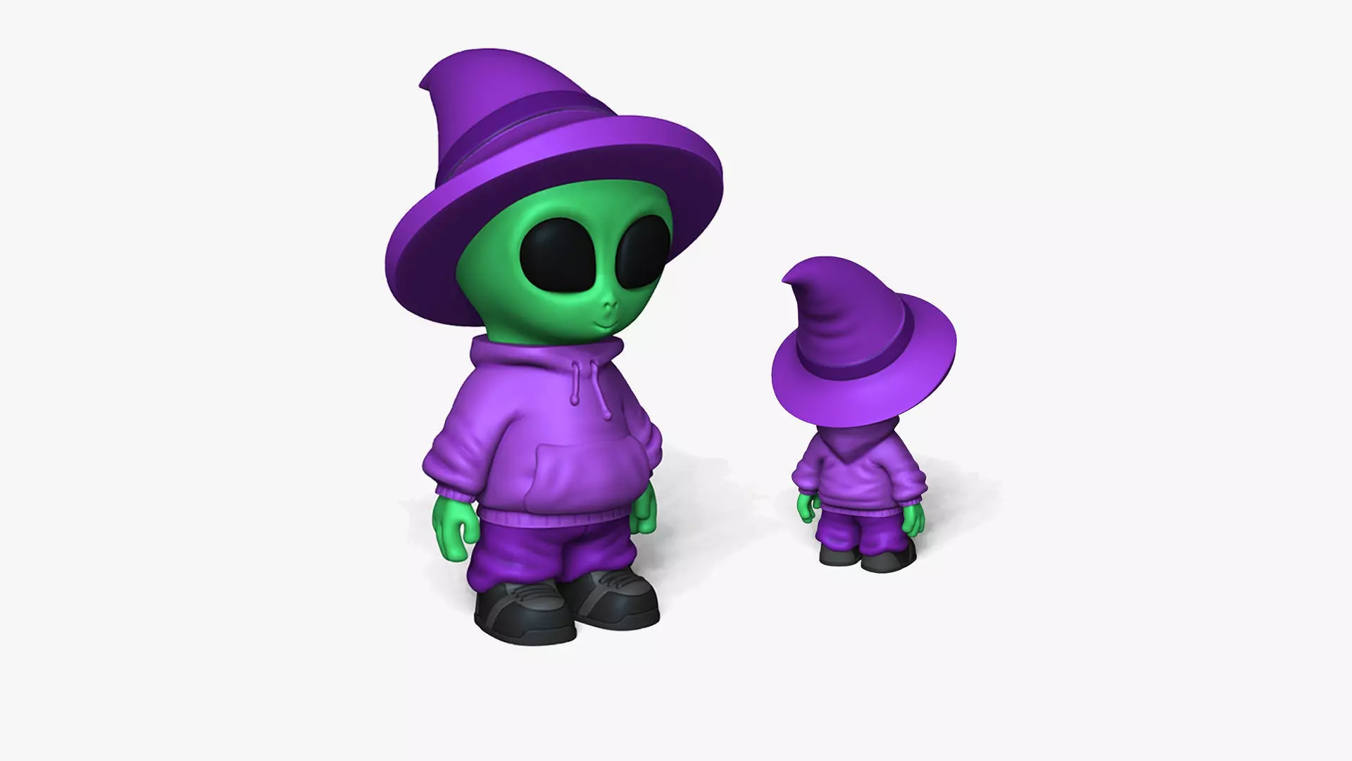 Cute Alien Miniature - Witch Hat - Chibi 3D print model