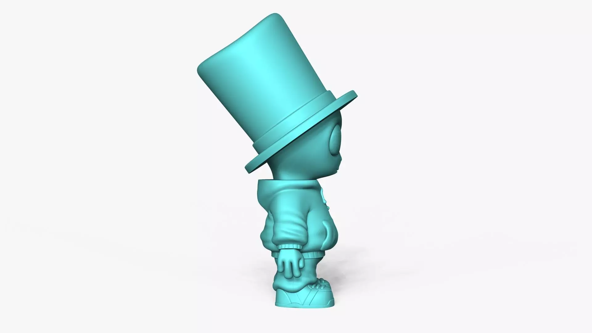 Cute Alien Miniature - Top Hat - Chibi 3D print model_8