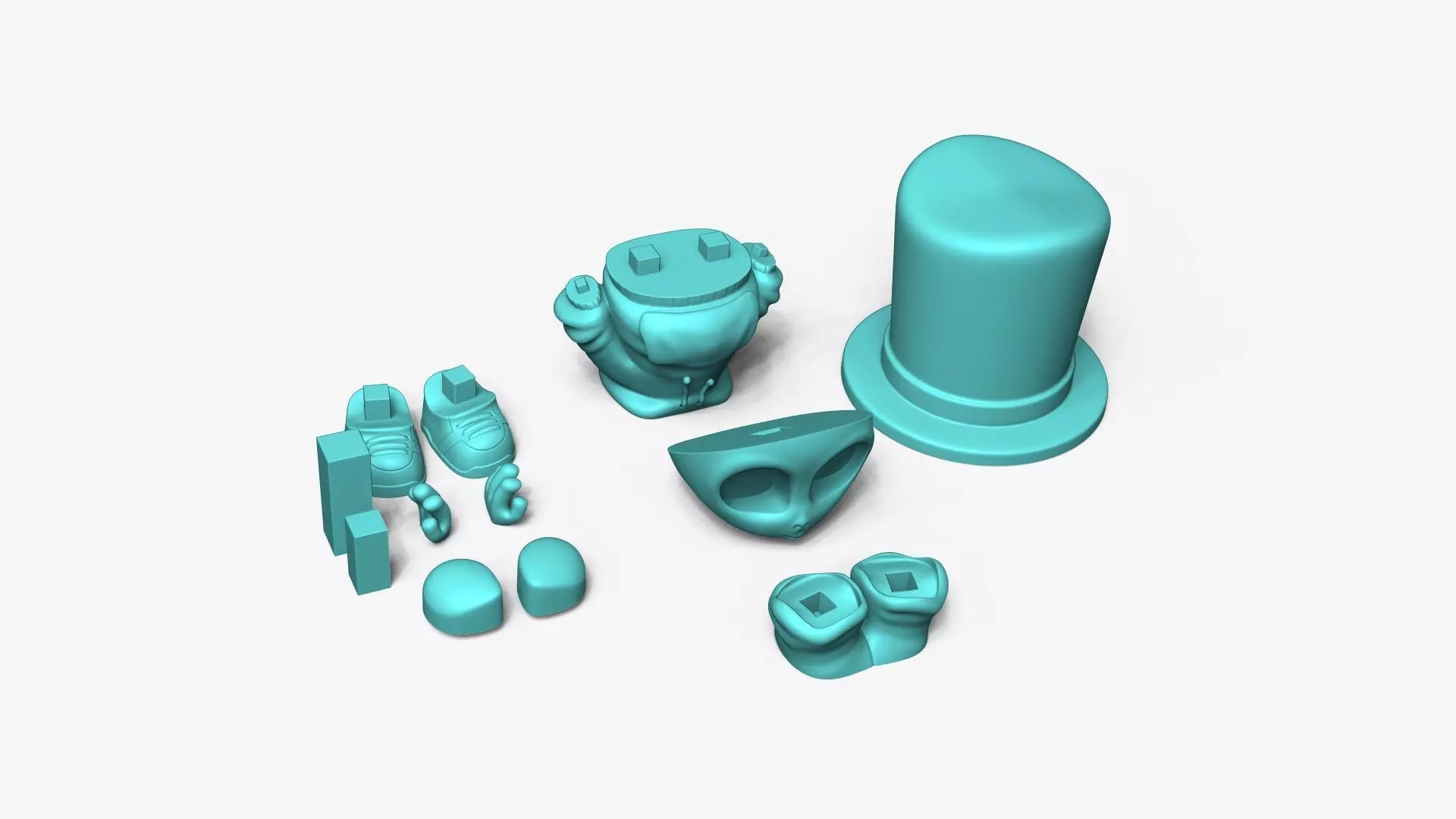 Cute Alien Miniature - Top Hat - Chibi 3D print model_10