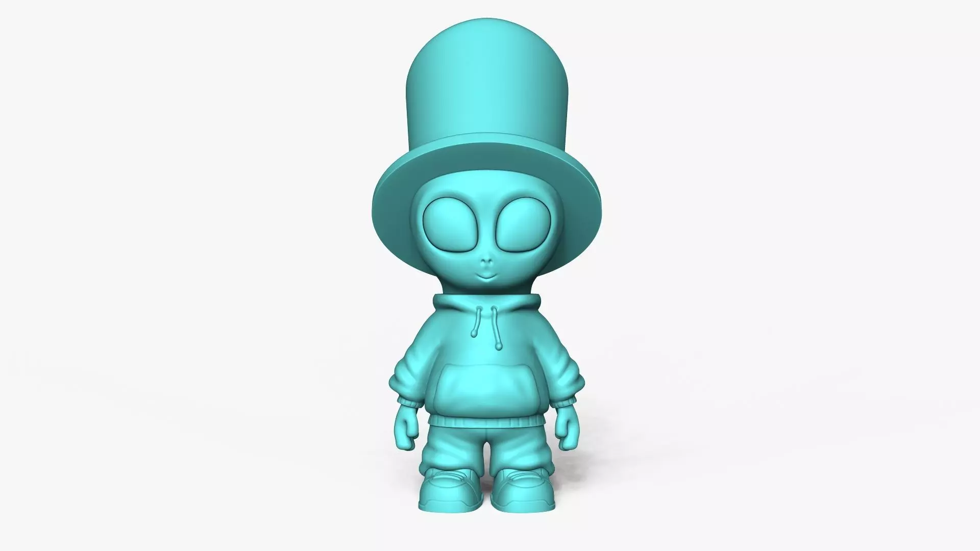 Cute Alien Miniature - Top Hat - Chibi 3D print model_7