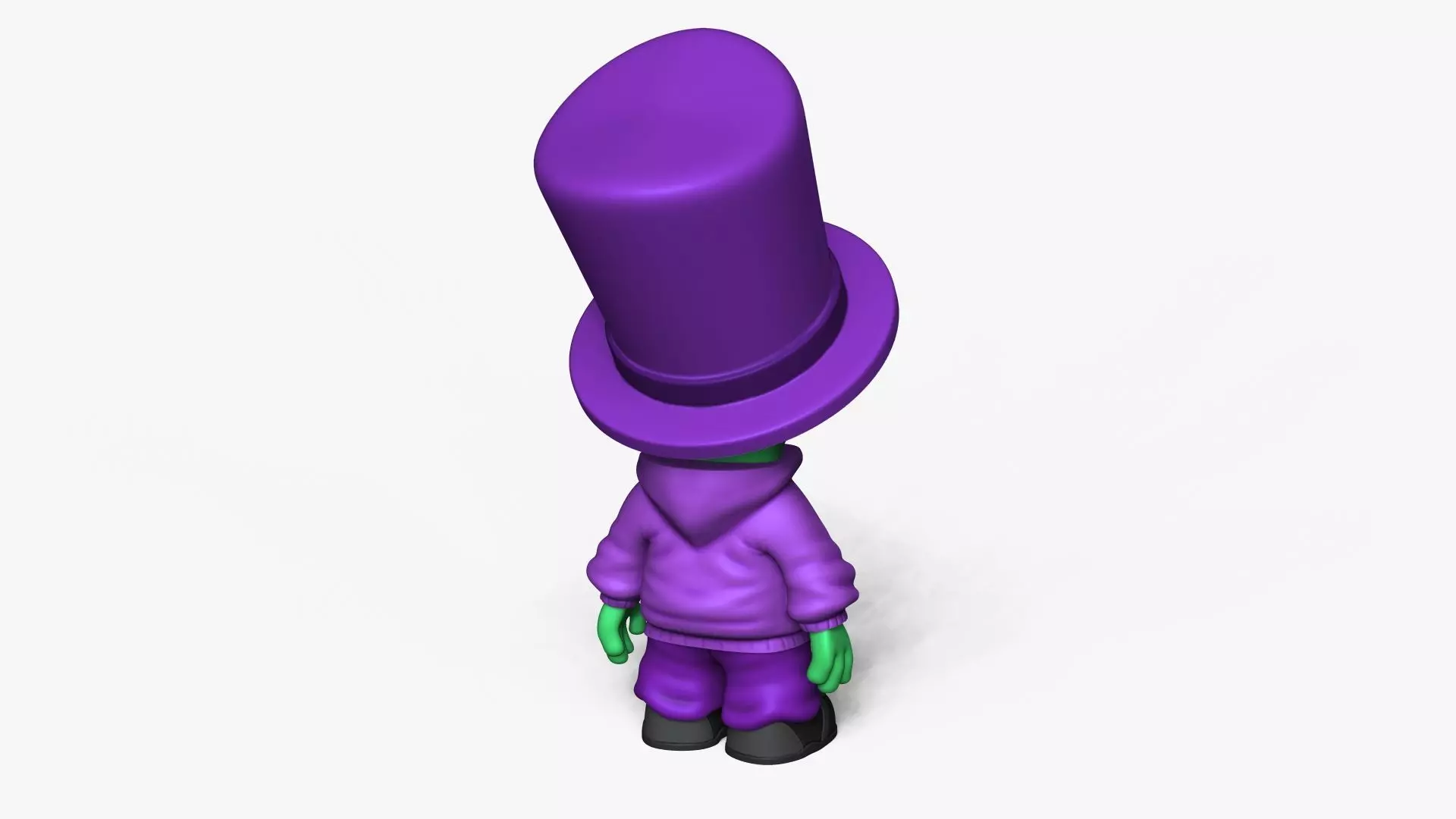 Cute Alien Miniature - Top Hat - Chibi 3D print model_2