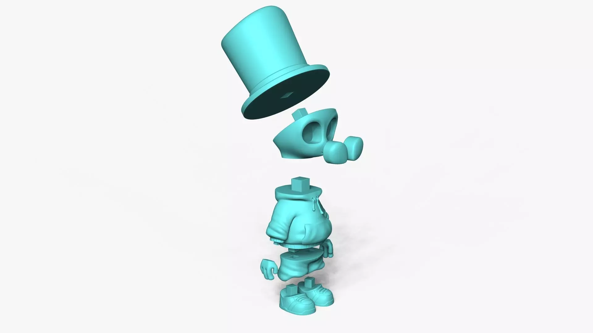 Cute Alien Miniature - Top Hat - Chibi 3D print model_11
