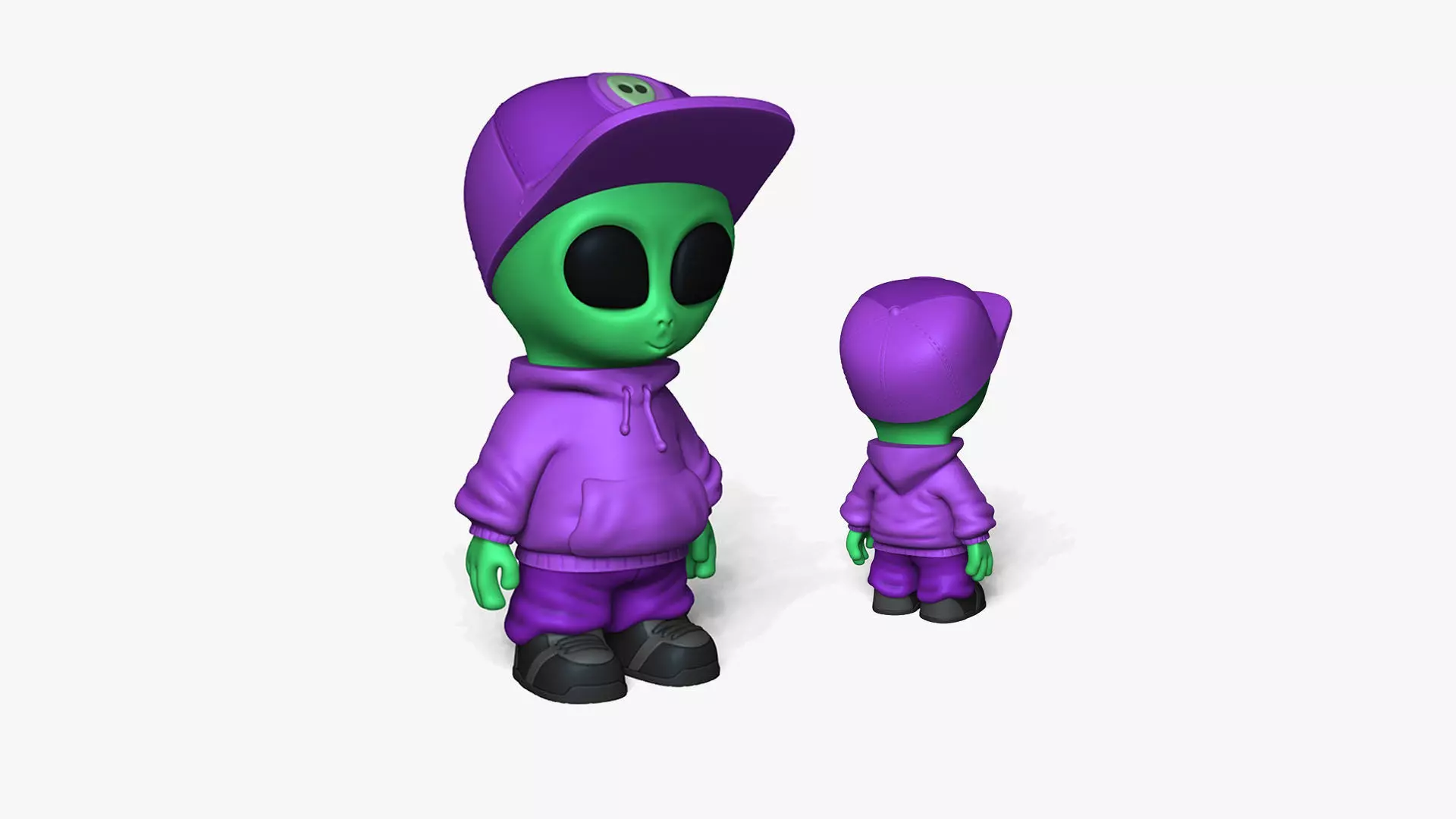 Cute Alien Miniature - Cap - Chibi 3D print model_1