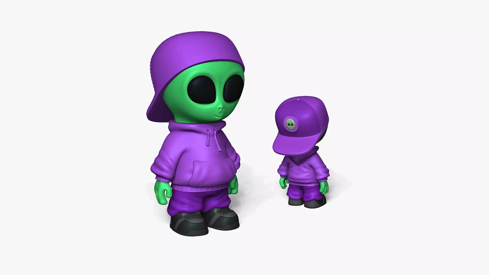 Cute Alien Miniature - Cap - Chibi 3D print model_0