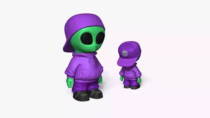 Cute Alien Miniature - Cap - Chibi 3D print model