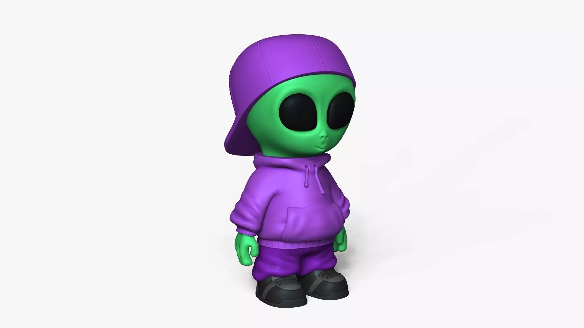 Cute Alien Miniature - Cap - Chibi 3D print model_2