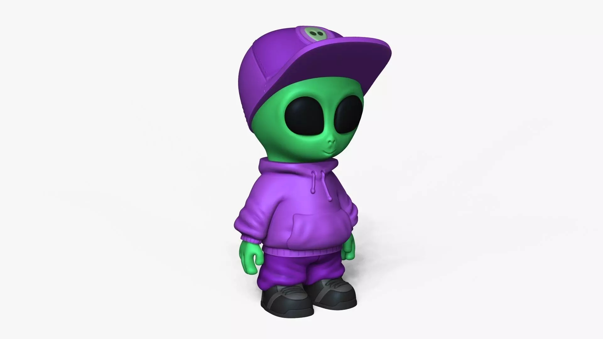 Cute Alien Miniature - Cap - Chibi 3D print model_3