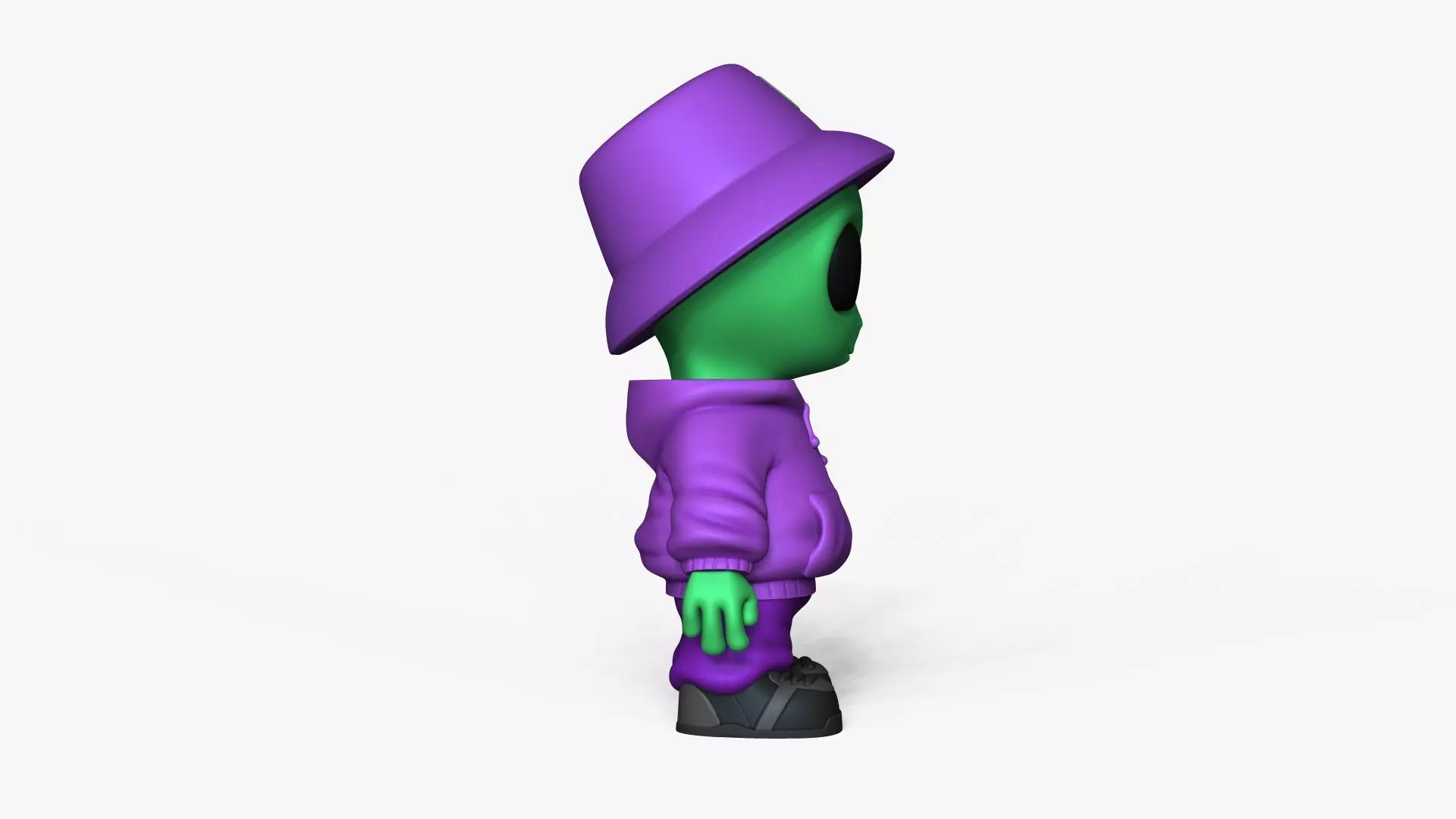 Cute Alien Miniature - Bucket Hat - Chibi 3D print model_3