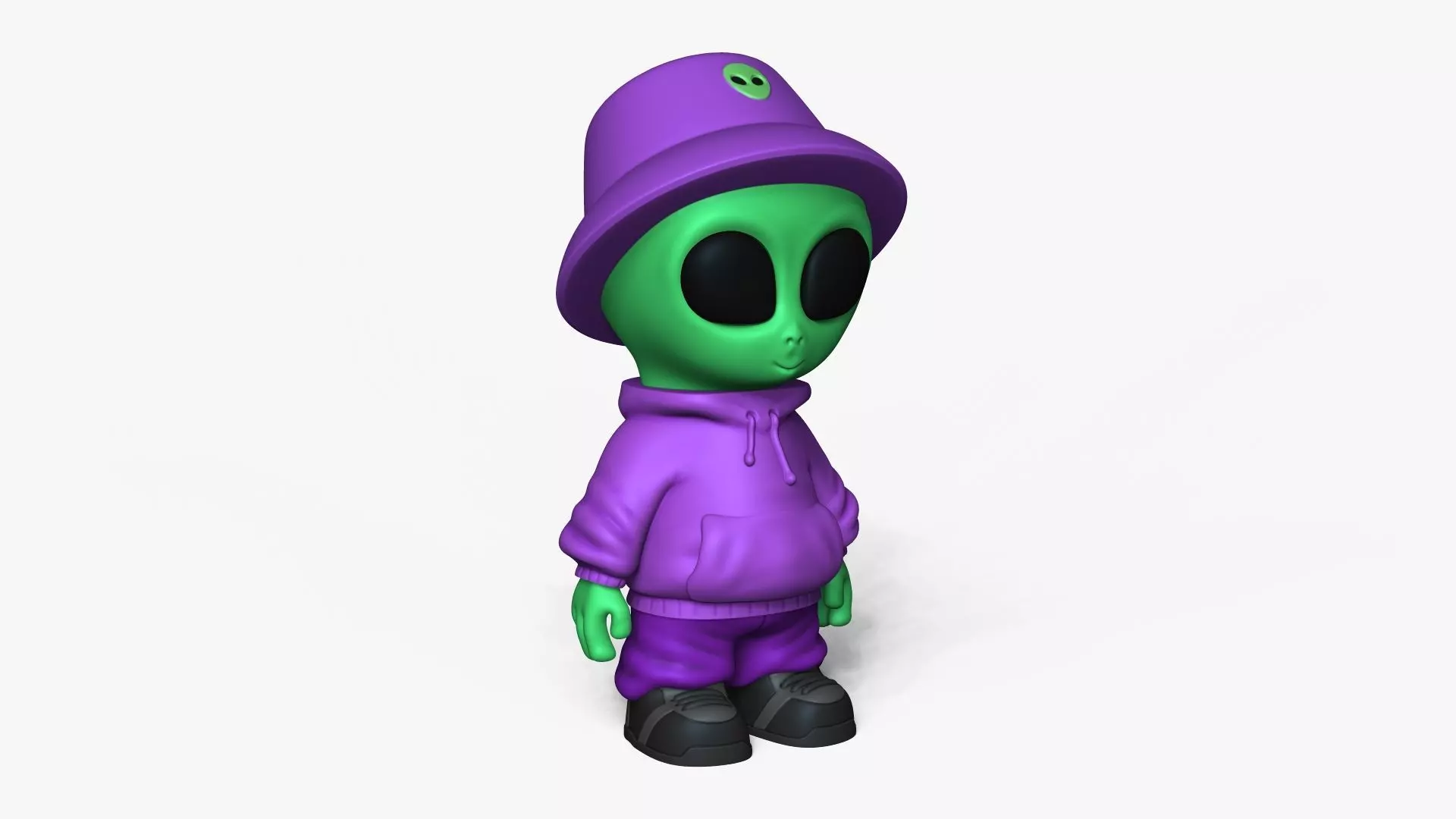 Cute Alien Miniature - Bucket Hat - Chibi 3D print model_1