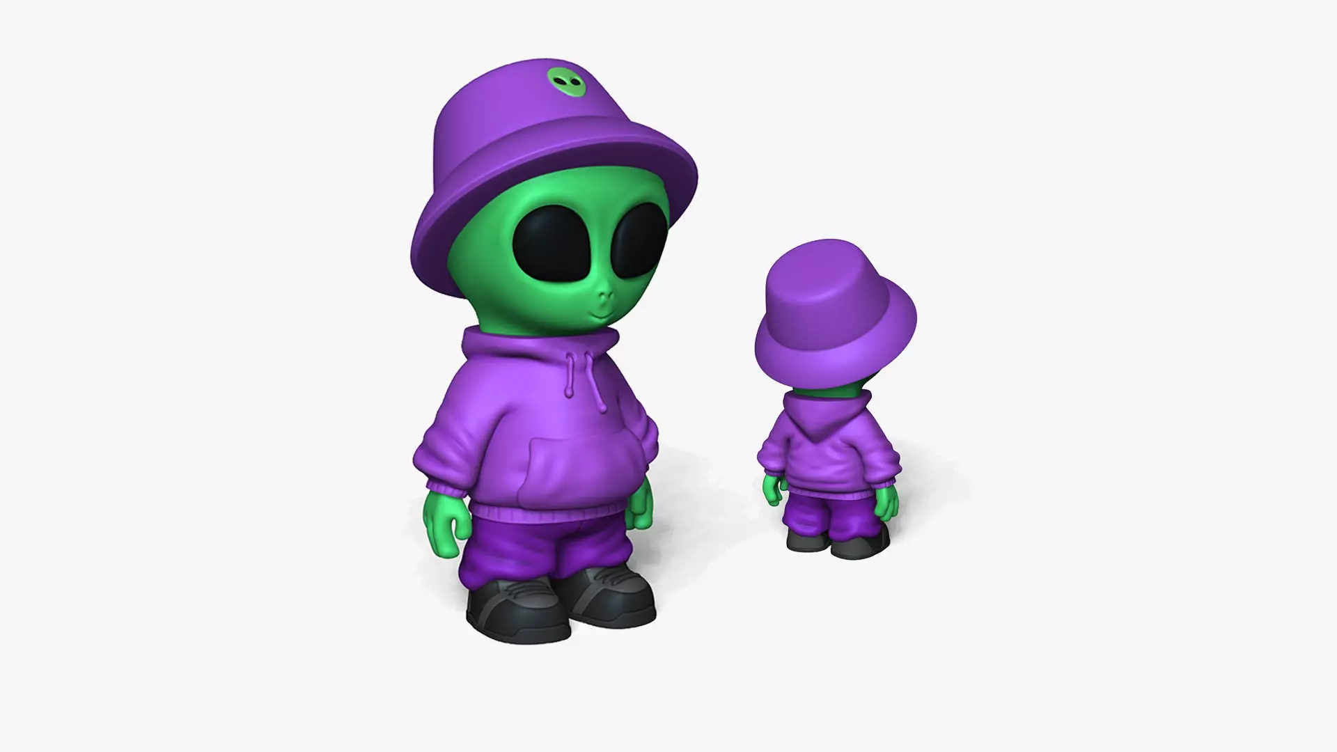 Cute Alien Miniature - Bucket Hat - Chibi 3D print model_0