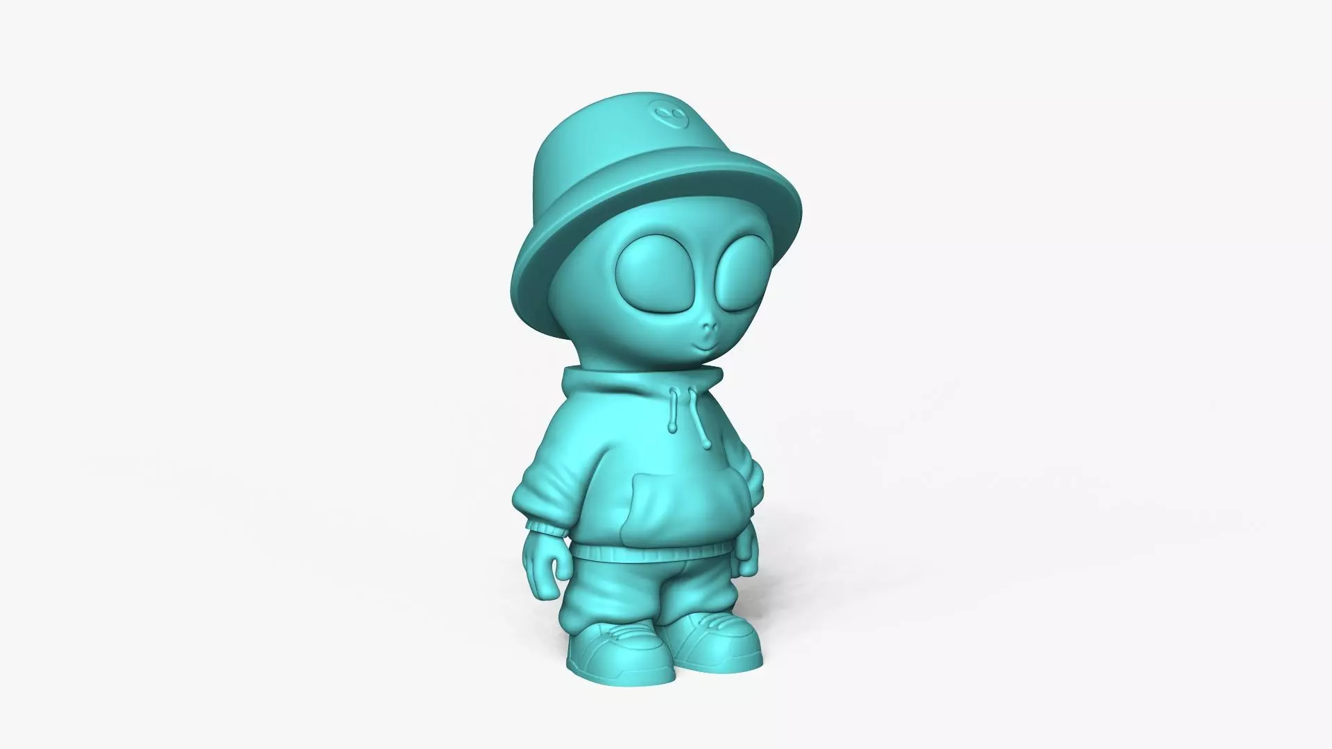 Cute Alien Miniature - Bucket Hat - Chibi 3D print model_5