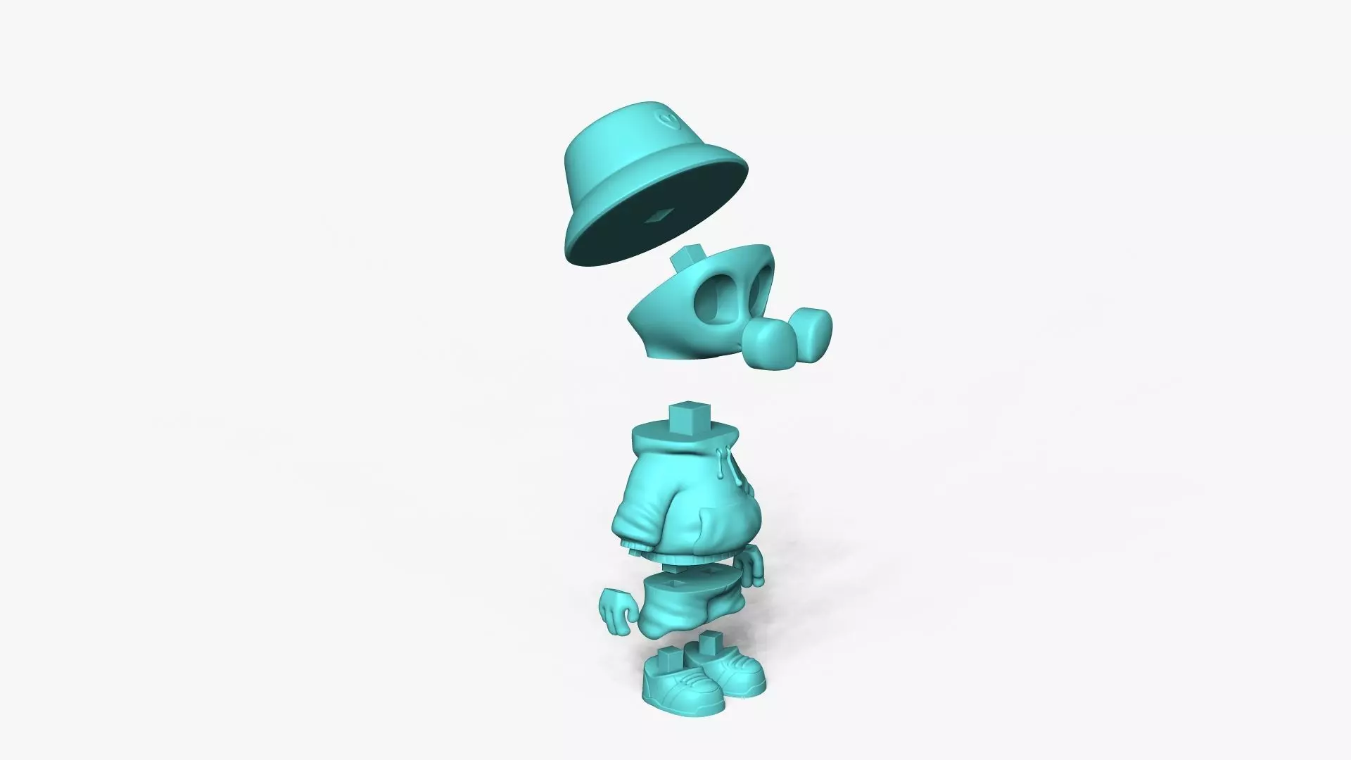 Cute Alien Miniature - Bucket Hat - Chibi 3D print model_11