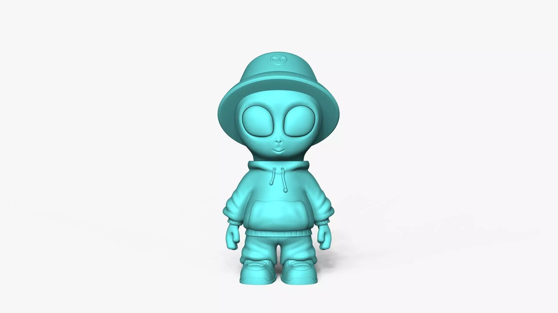Cute Alien Miniature - Bucket Hat - Chibi 3D print model_7