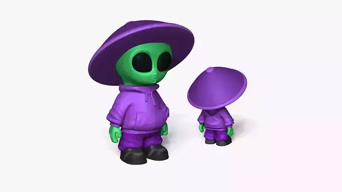 Cute Alien Miniature - Asian Hat - Chibi 3D print model