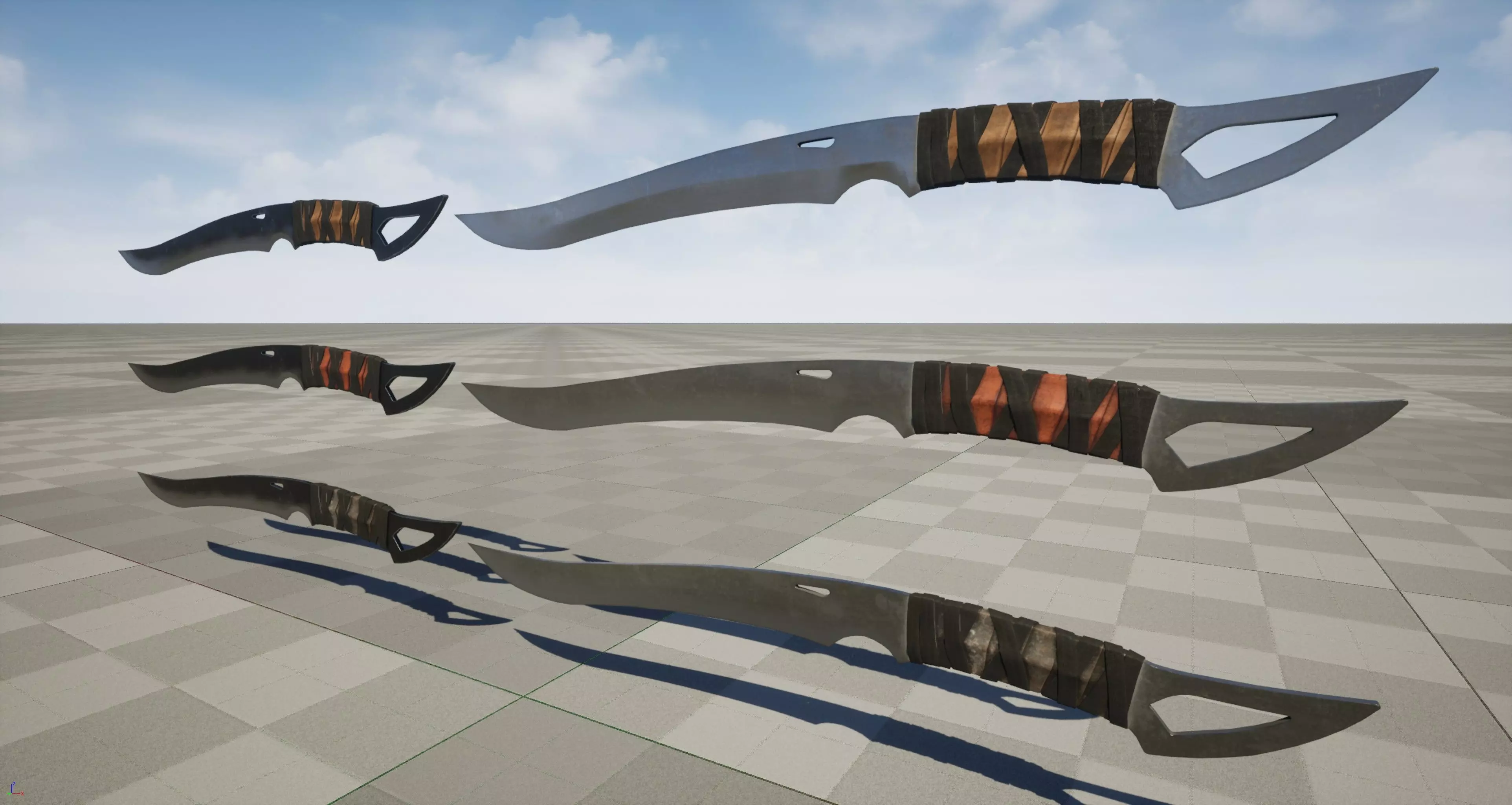 Combat Cleaver Low-poly 3D model_3