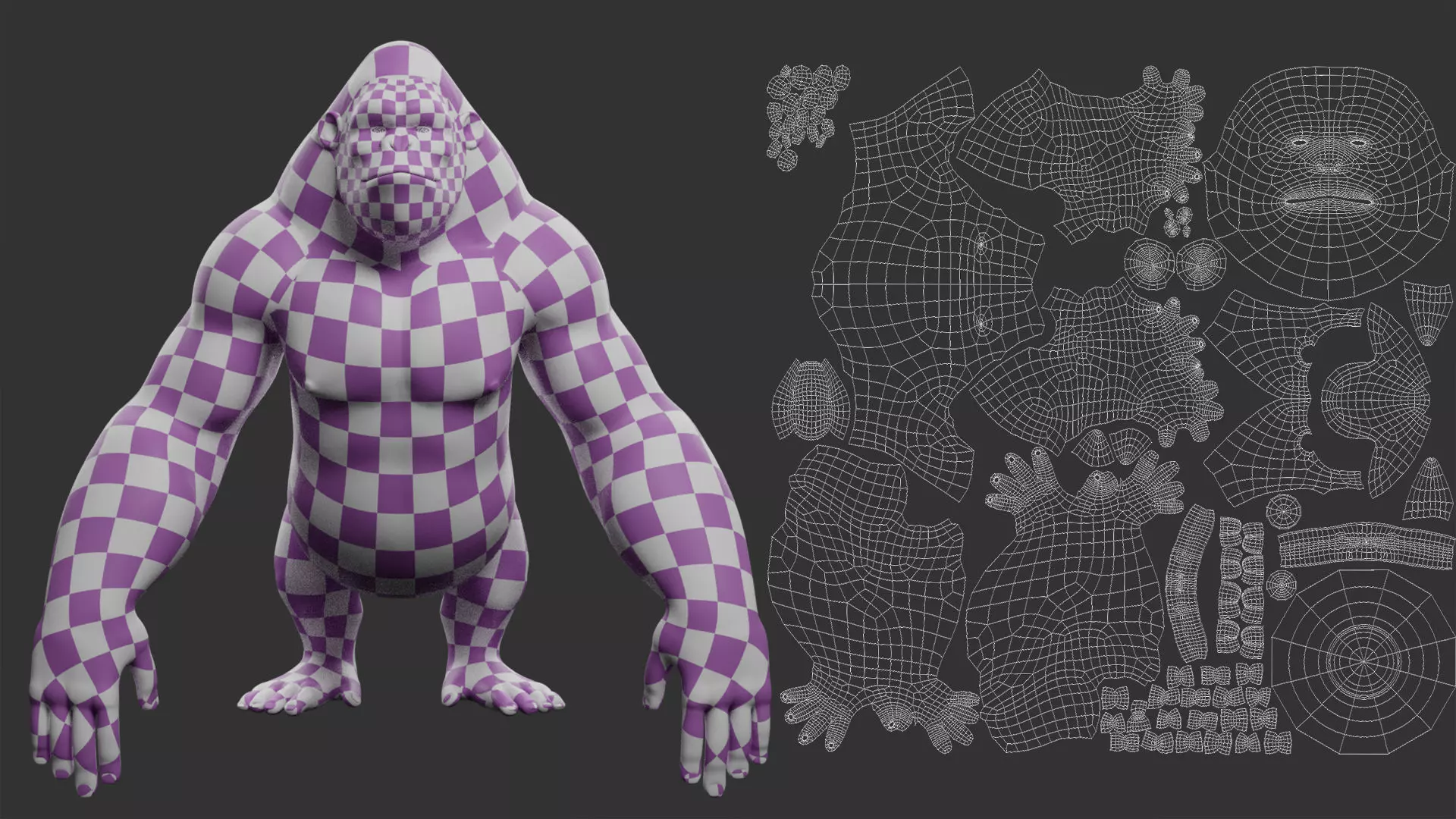 Gorilla Stylize II Cartoon Low-poly 3D model_9