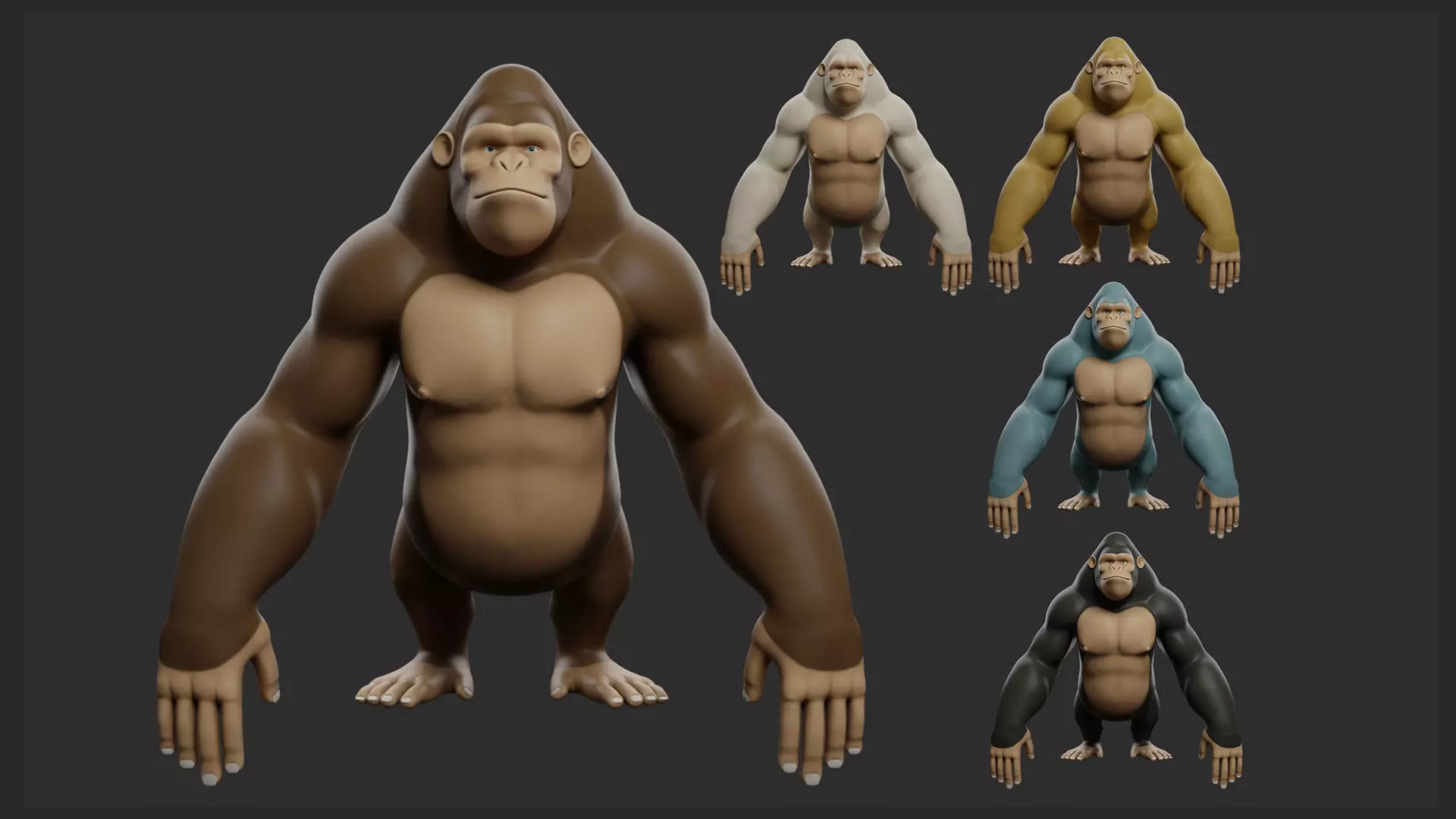 Gorilla Stylize II Cartoon Low-poly 3D model_0