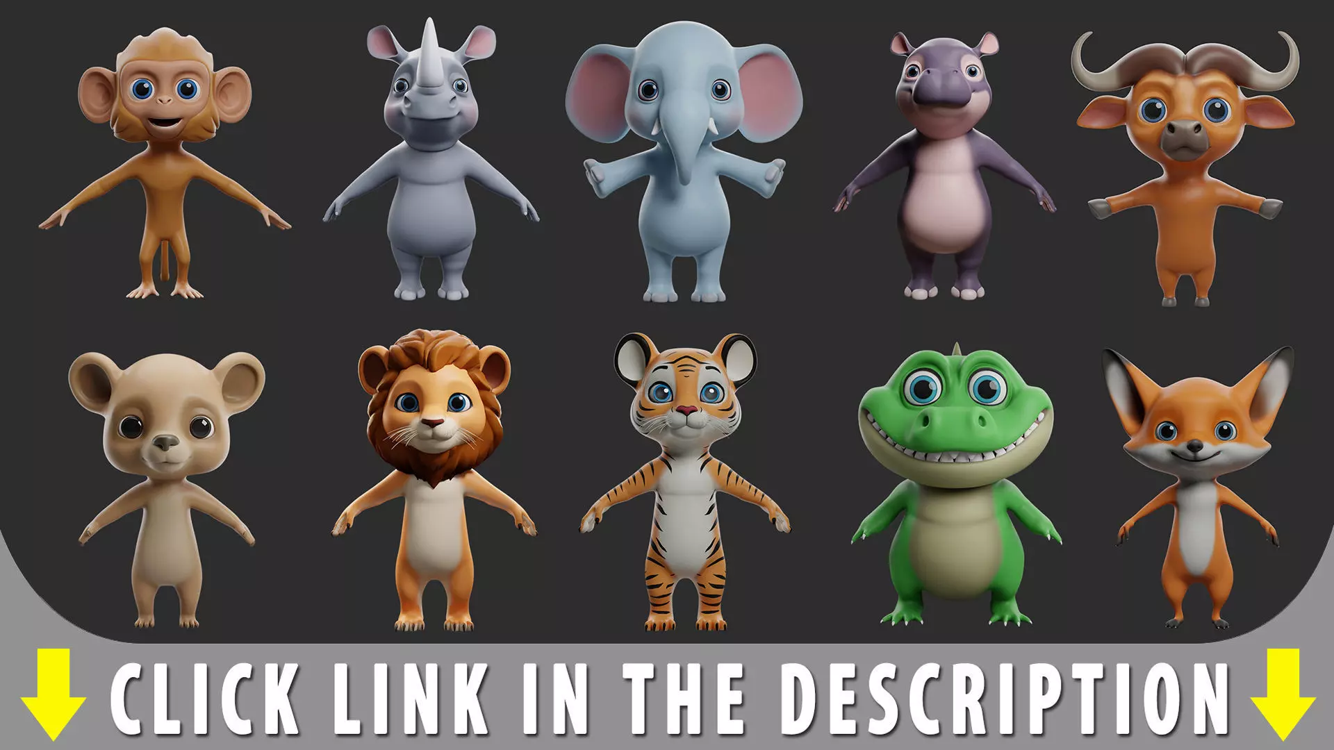 Gorilla Stylize II Cartoon Low-poly 3D model_12