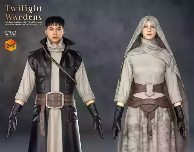 Twilight Wardens Male and Female Outfits   3D model
