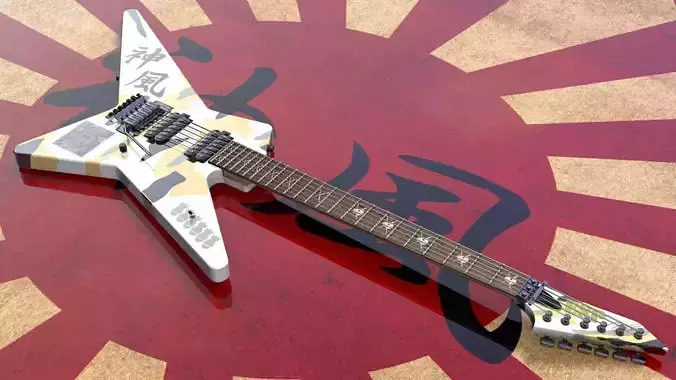 George Lynch ESP Kamikaze Star STD White 3D model