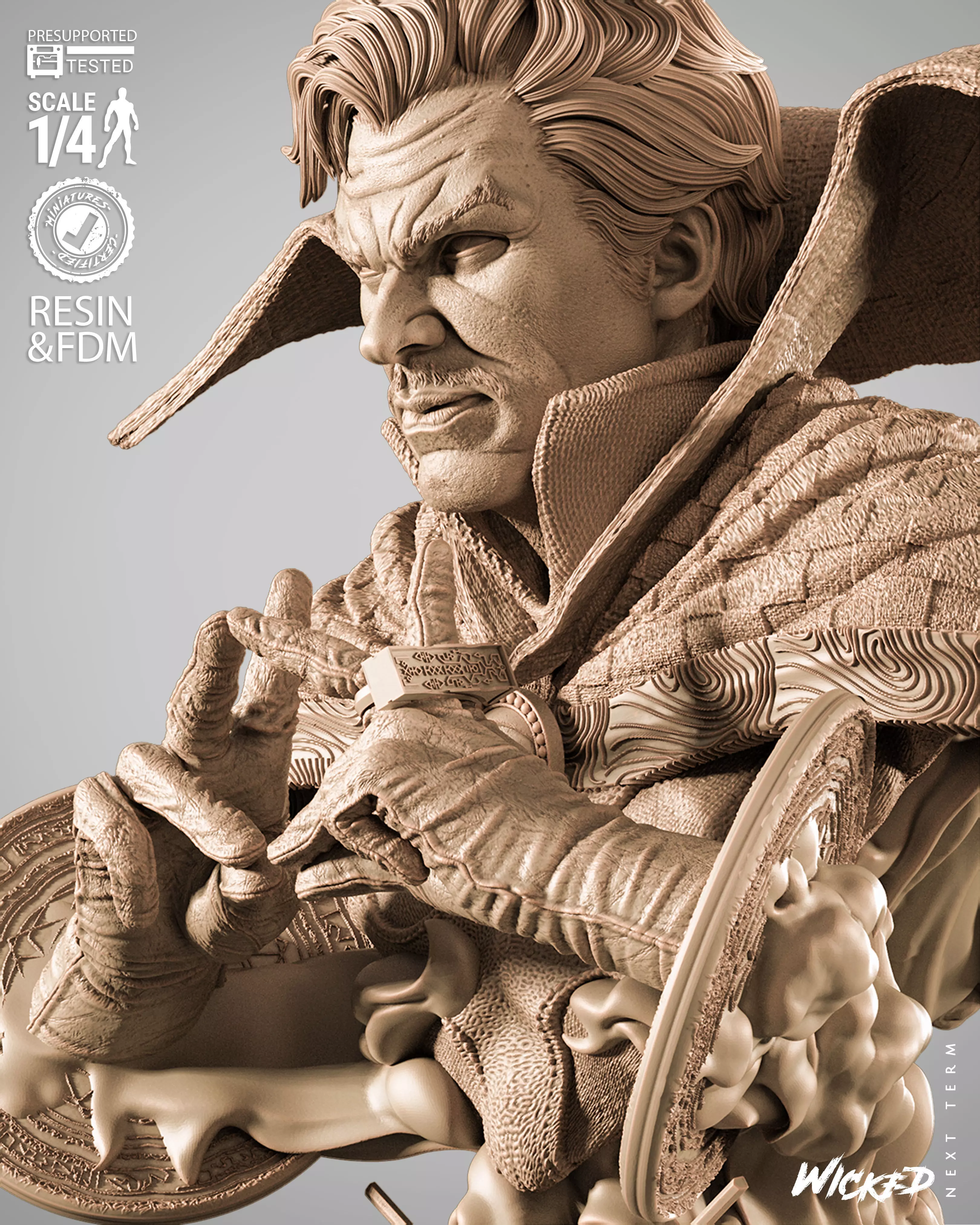 Wicked Marvel Dr Strange Portrait Bust 3D print model_15