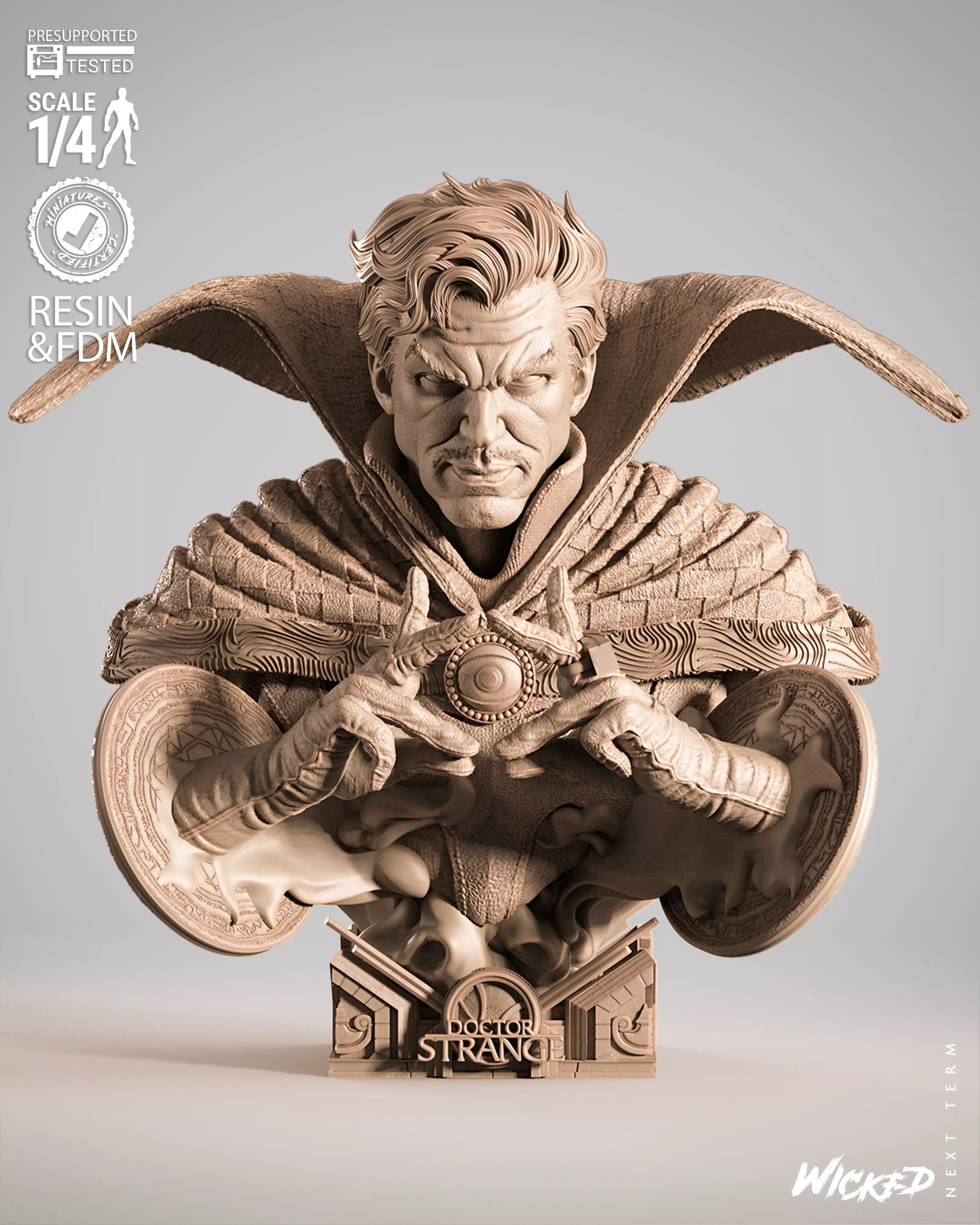 Wicked Marvel Dr Strange Portrait Bust 3D print model_0