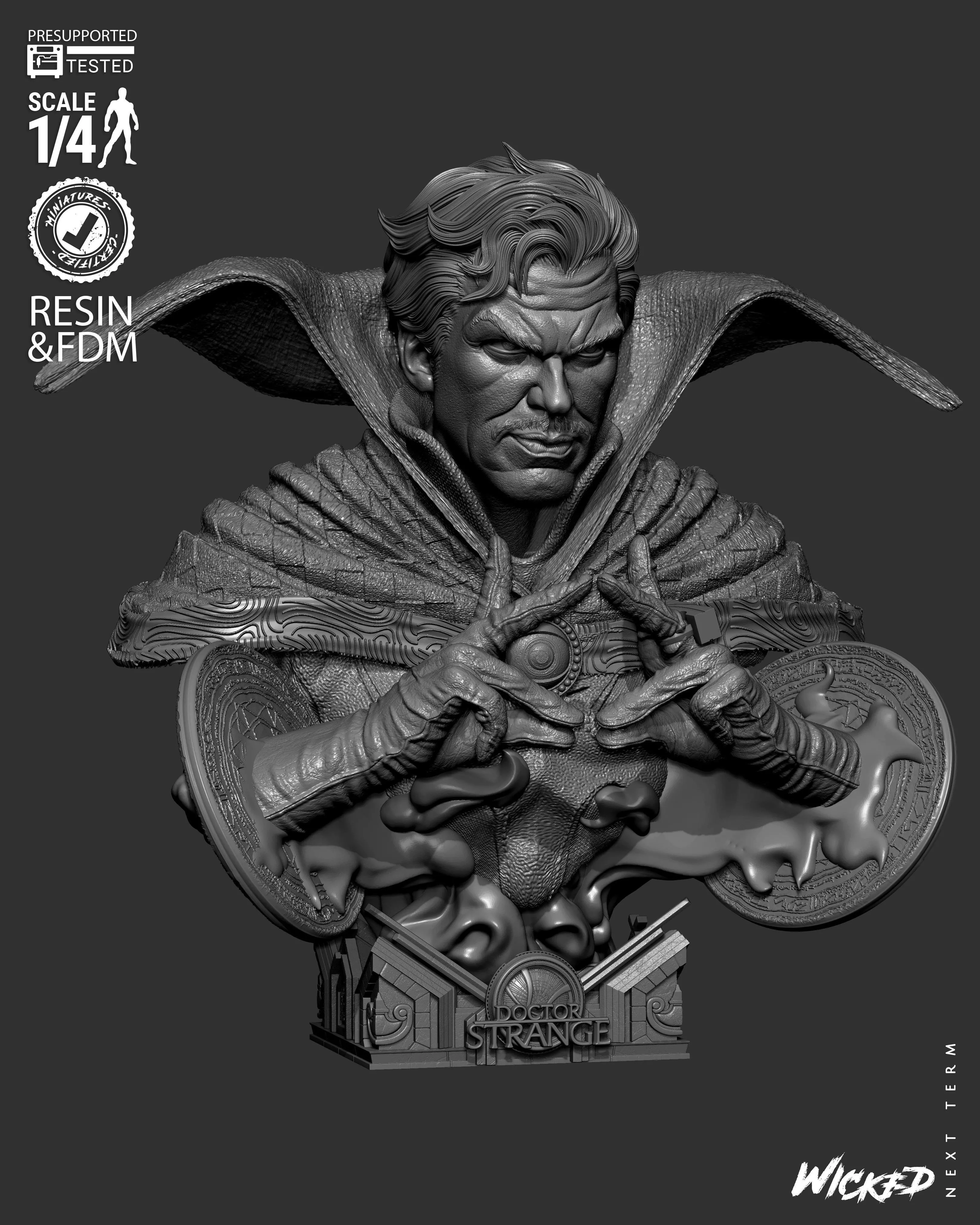 Wicked Marvel Dr Strange Portrait Bust 3D print model_18
