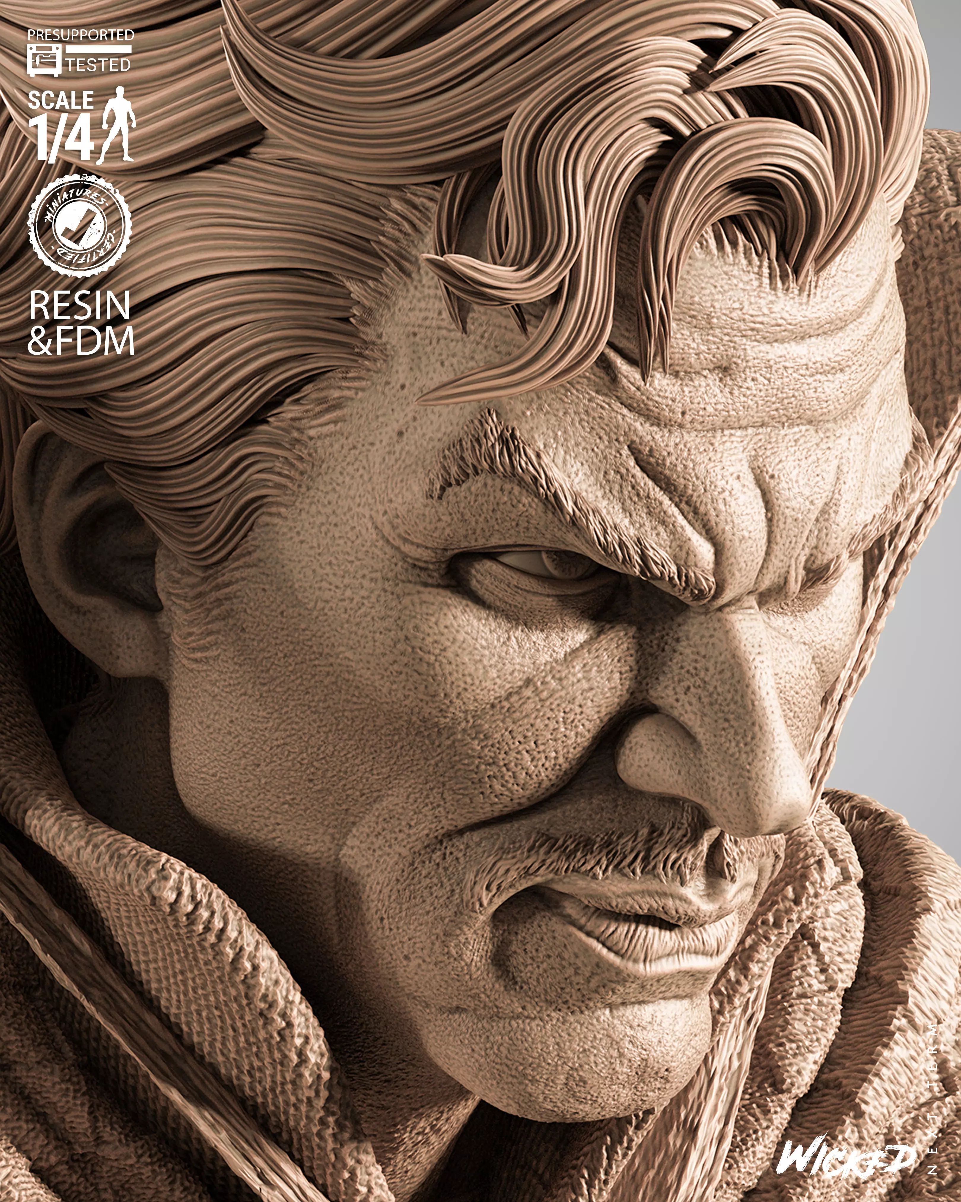 Wicked Marvel Dr Strange Portrait Bust 3D print model_13