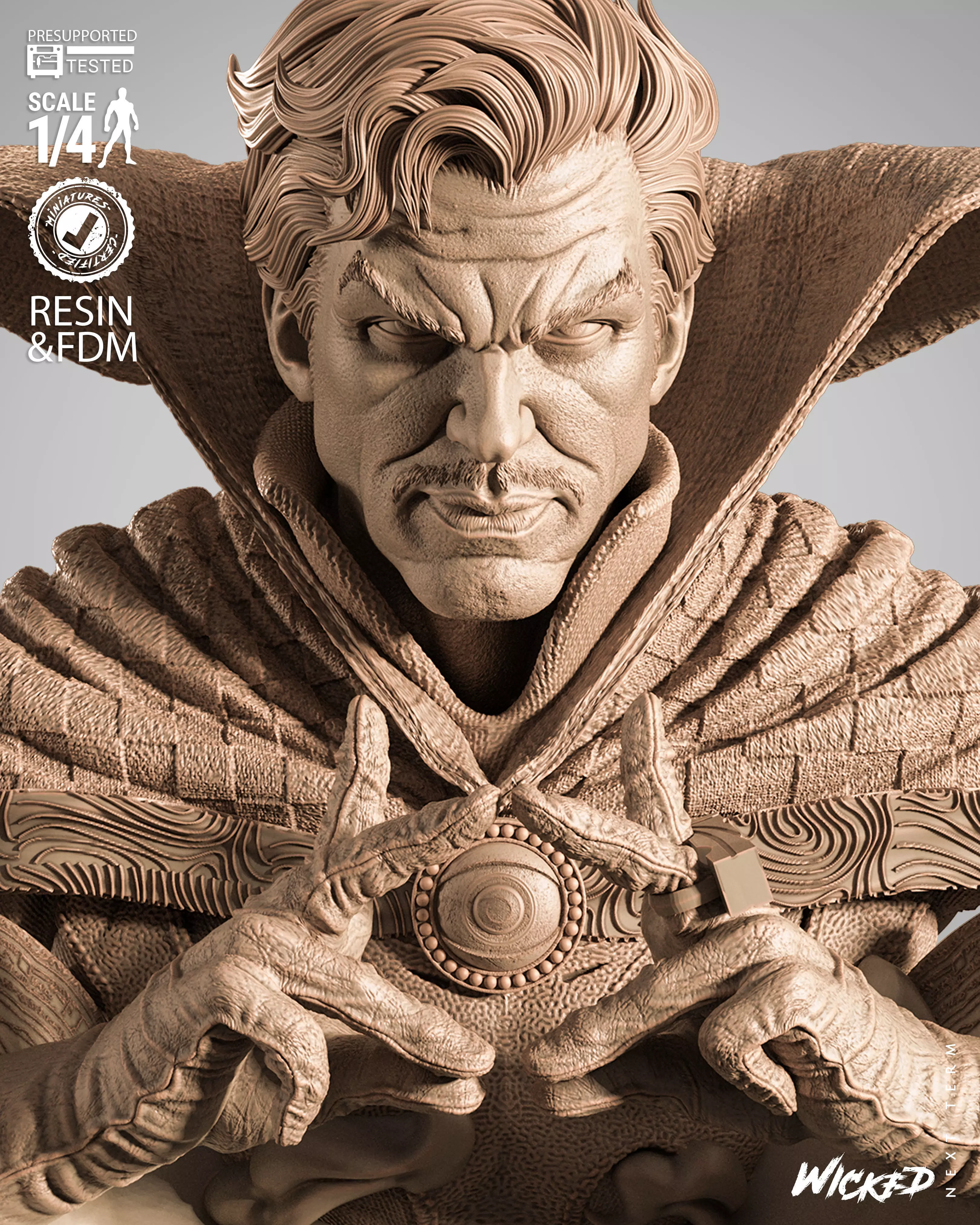 Wicked Marvel Dr Strange Portrait Bust 3D print model_11