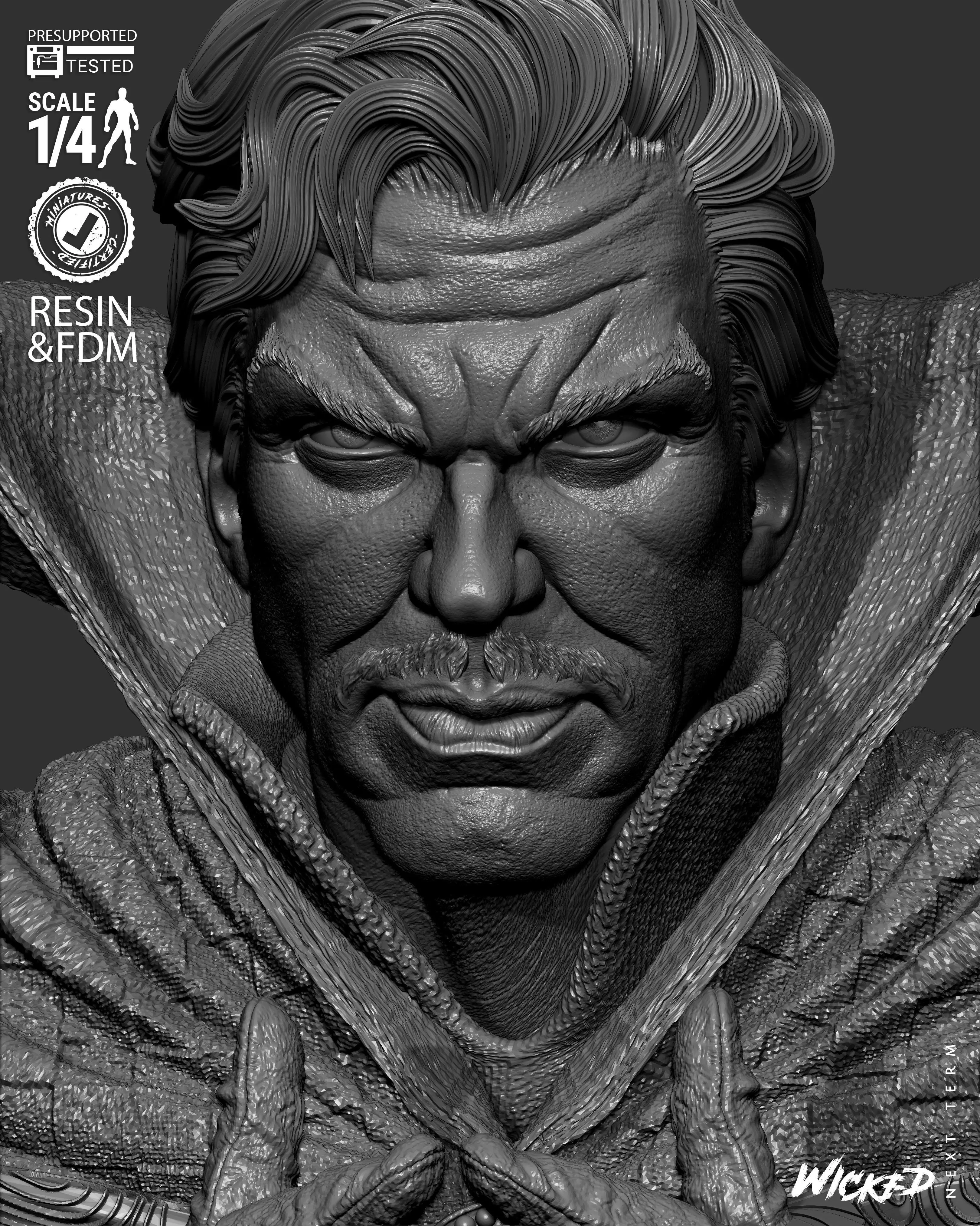 Wicked Marvel Dr Strange Portrait Bust 3D print model_23