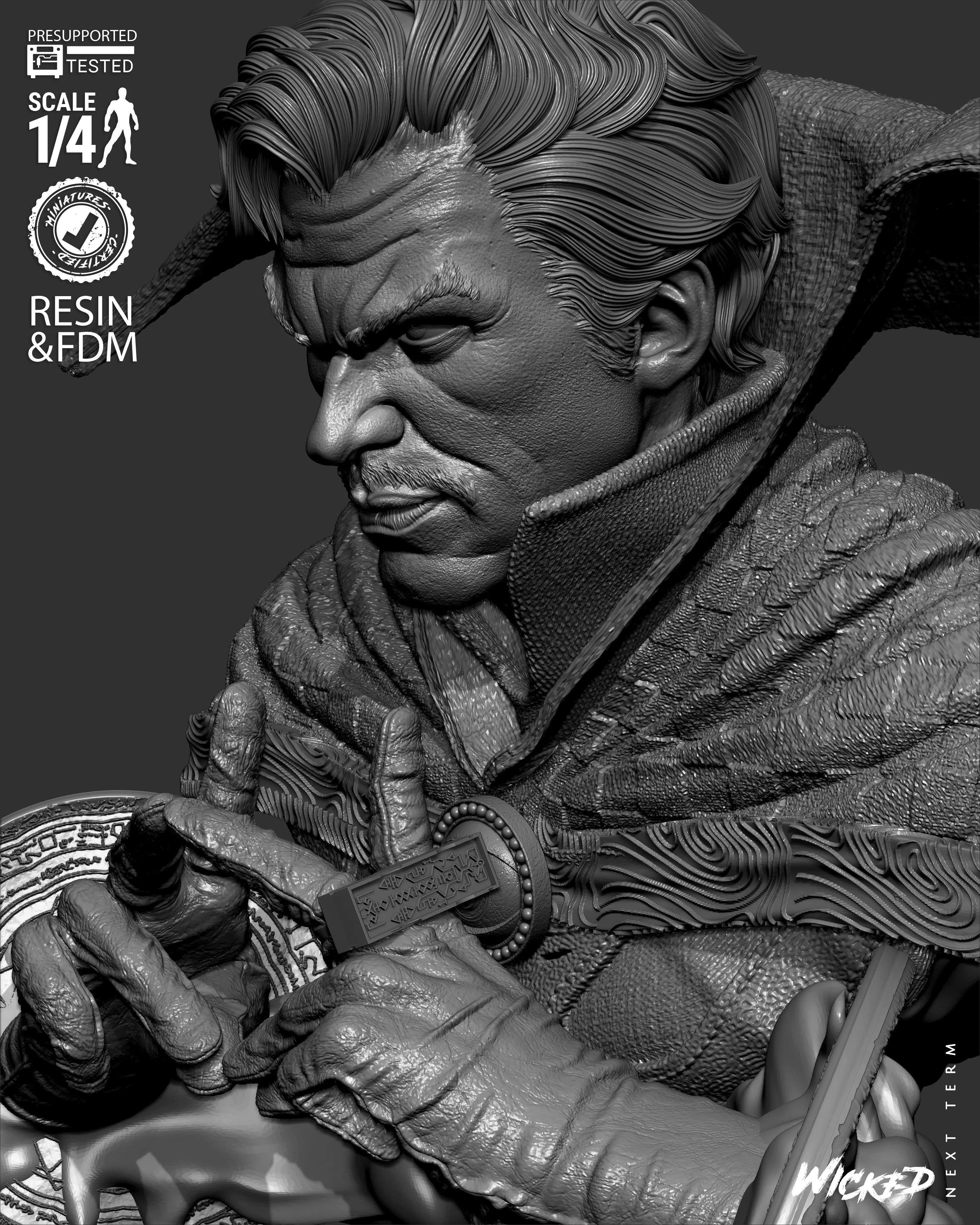 Wicked Marvel Dr Strange Portrait Bust 3D print model_30