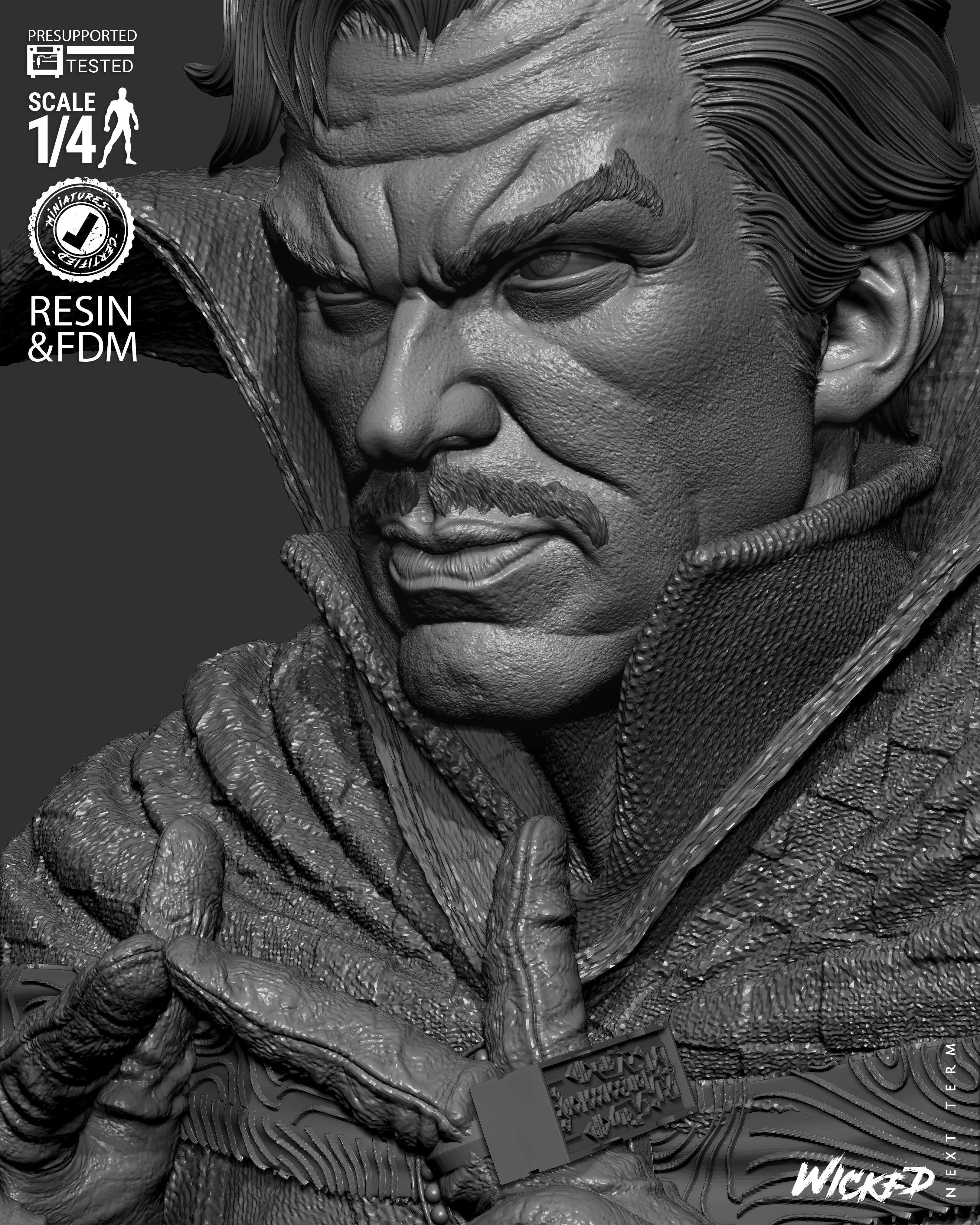 Wicked Marvel Dr Strange Portrait Bust 3D print model_35