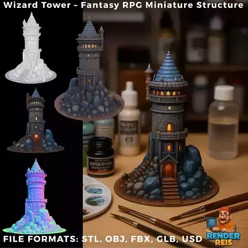 Wizard Tower  Fantasy RPG Miniature Structure