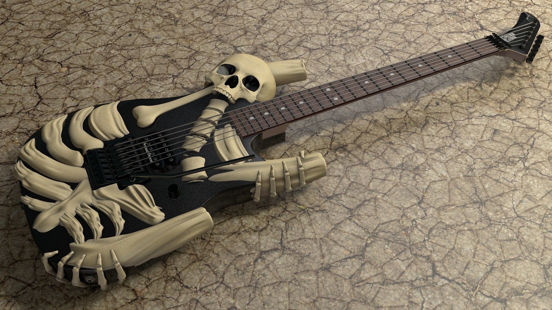 George Lynch ESP Skull n bones 3D model_1