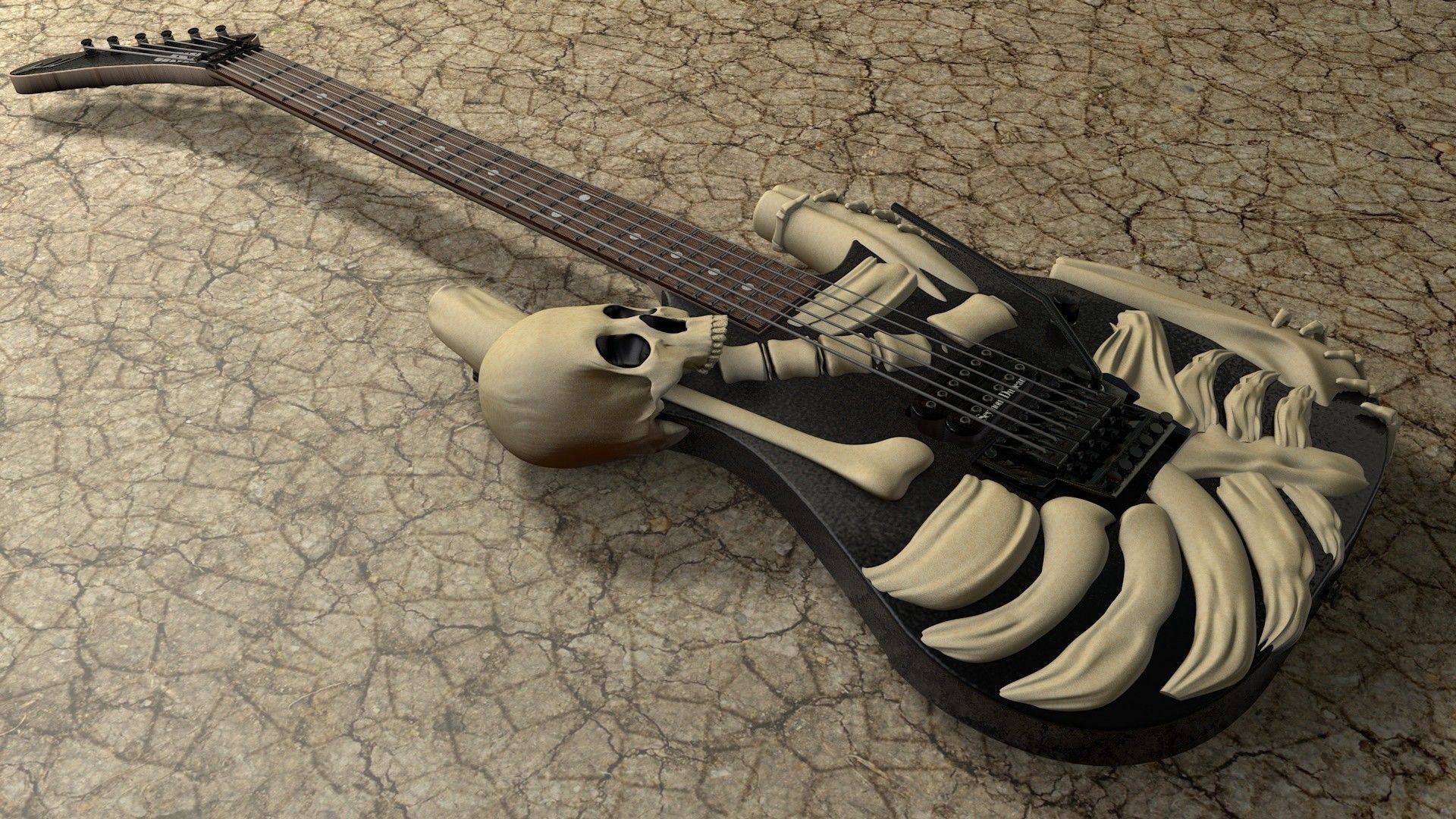 George Lynch ESP Skull n bones 3D model_5