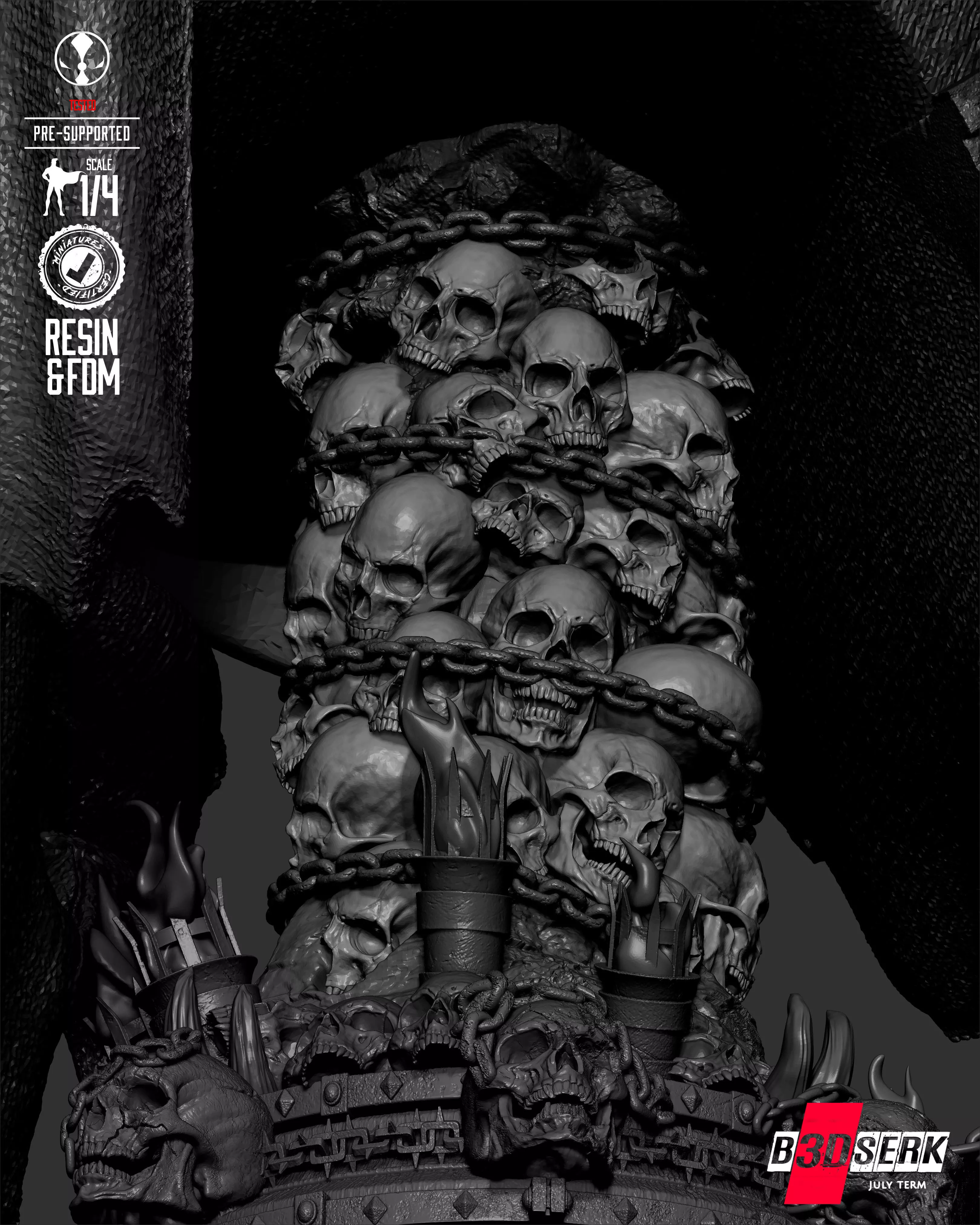 B3DSERK Medieval Spawn Portrait Bust 3D print model_11