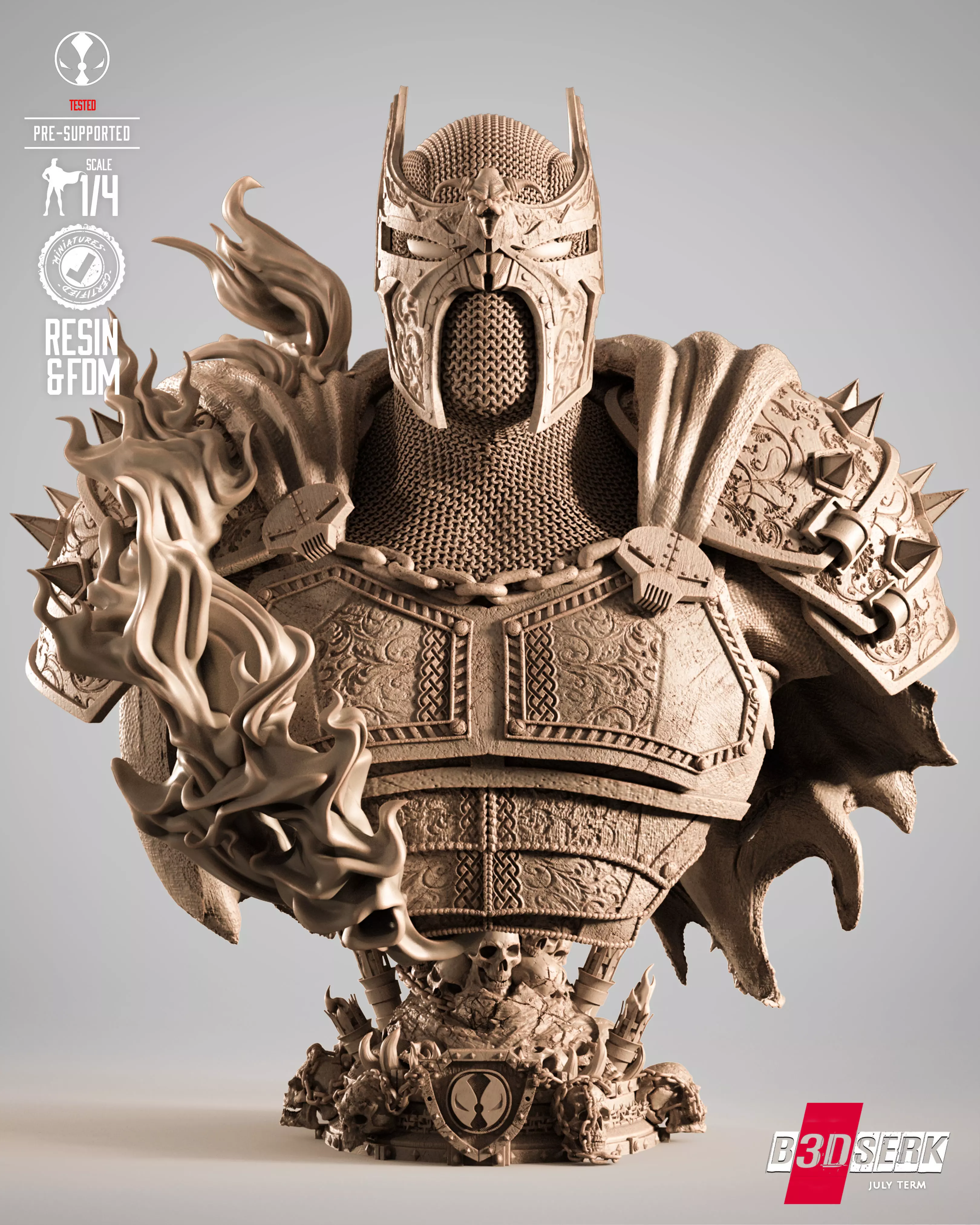 B3DSERK Medieval Spawn Portrait Bust 3D print model_0