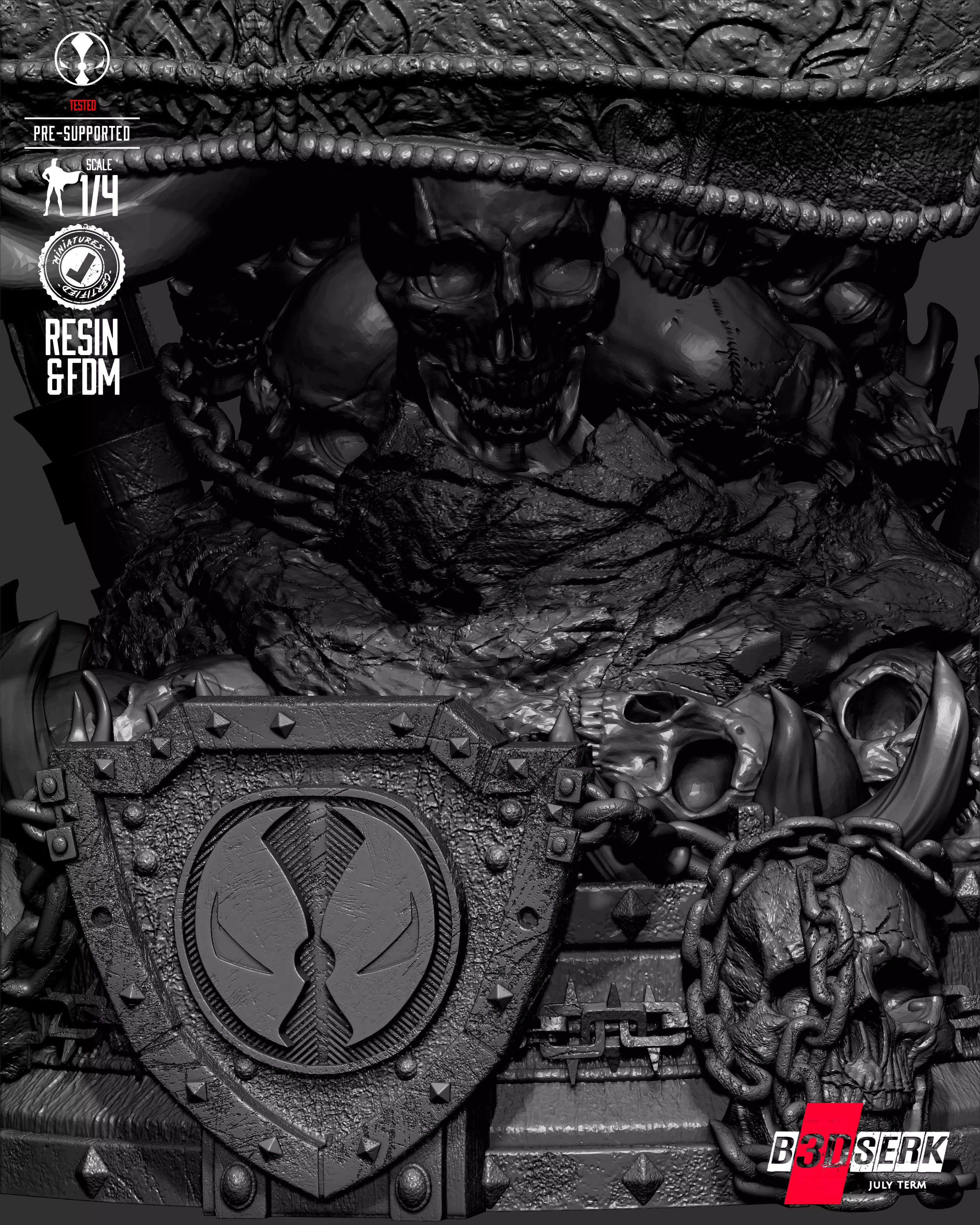 B3DSERK Medieval Spawn Portrait Bust 3D print model_27