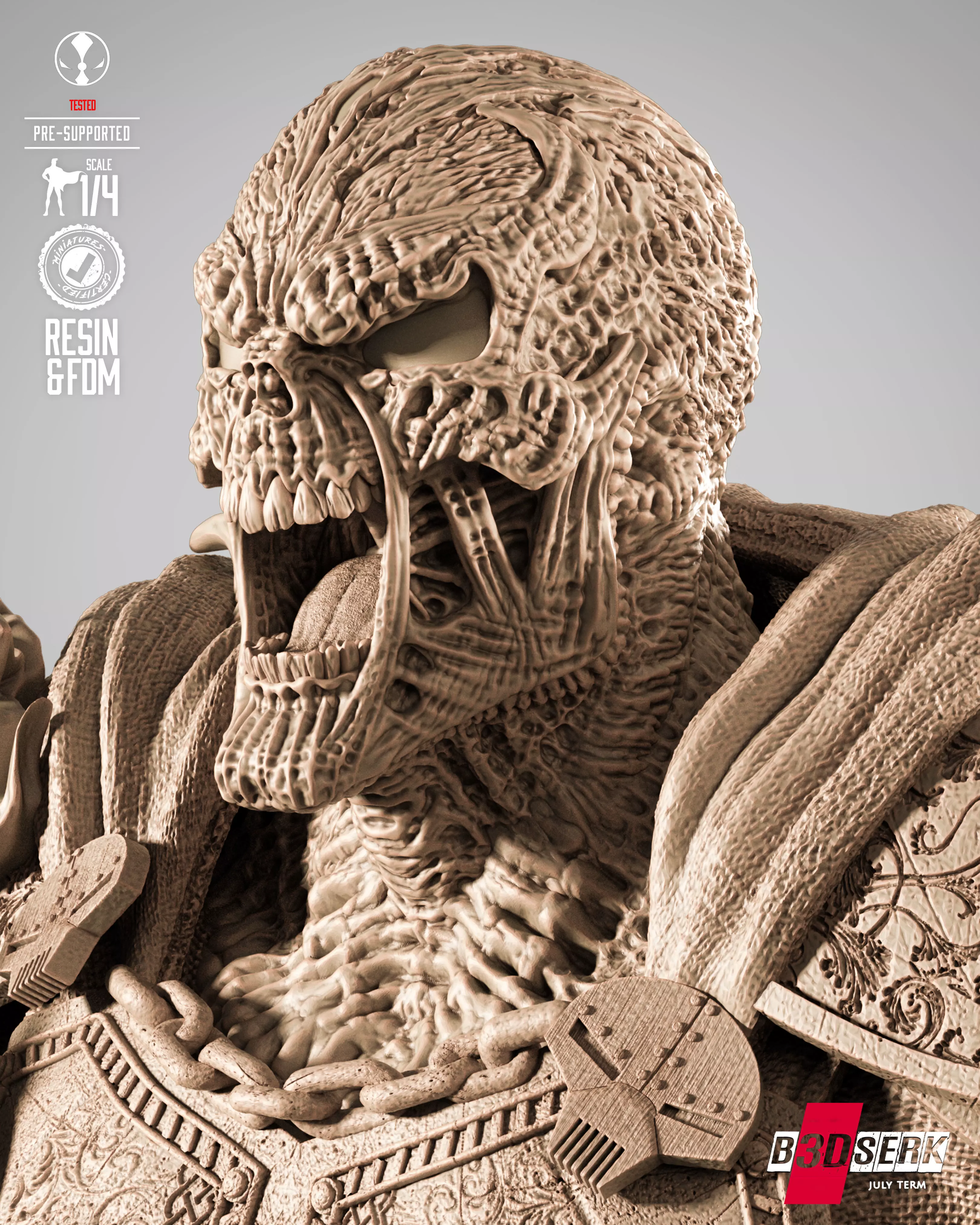 B3DSERK Medieval Spawn Portrait Bust 3D print model_3