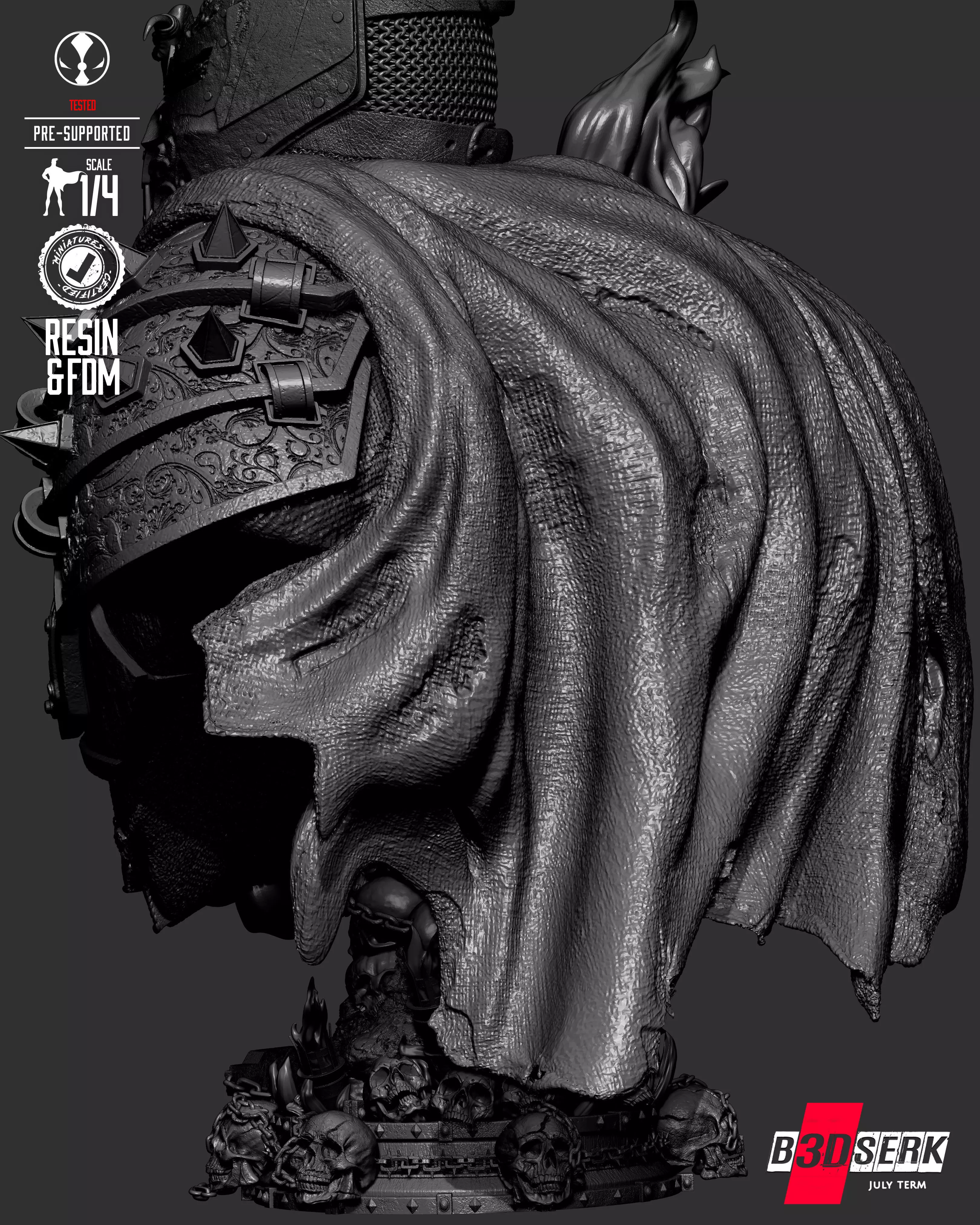 B3DSERK Medieval Spawn Portrait Bust 3D print model_25