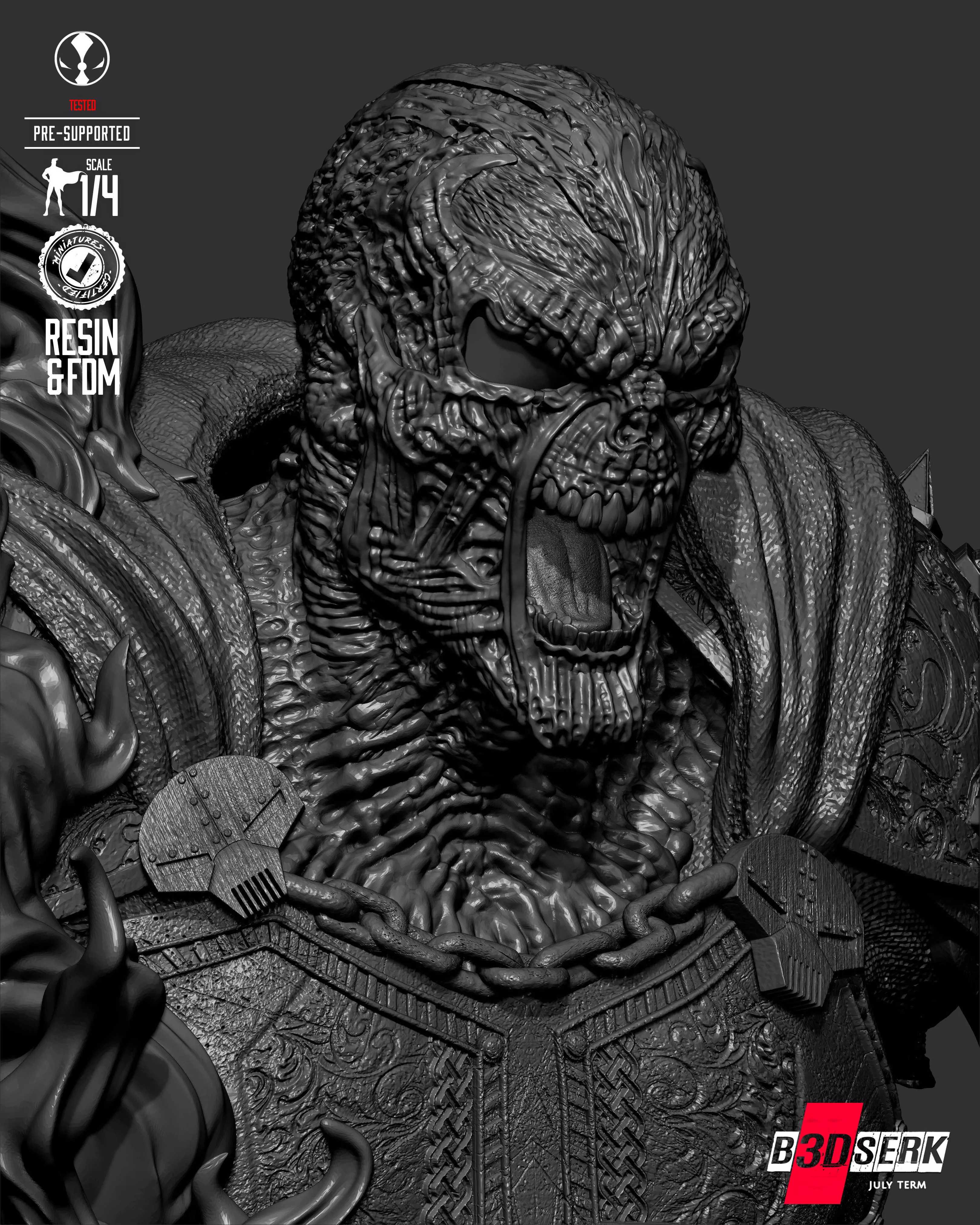 B3DSERK Medieval Spawn Portrait Bust 3D print model_12
